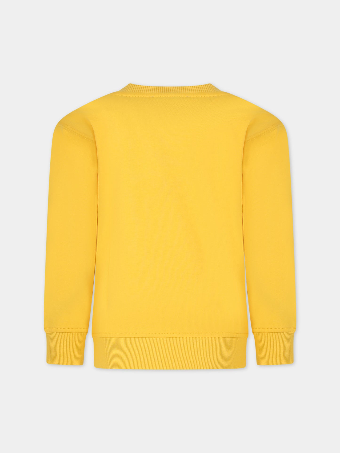 Felpa gialla per bambini con Teddy Bears e logo,Moschino Kids,HNF07H LCA58 50082