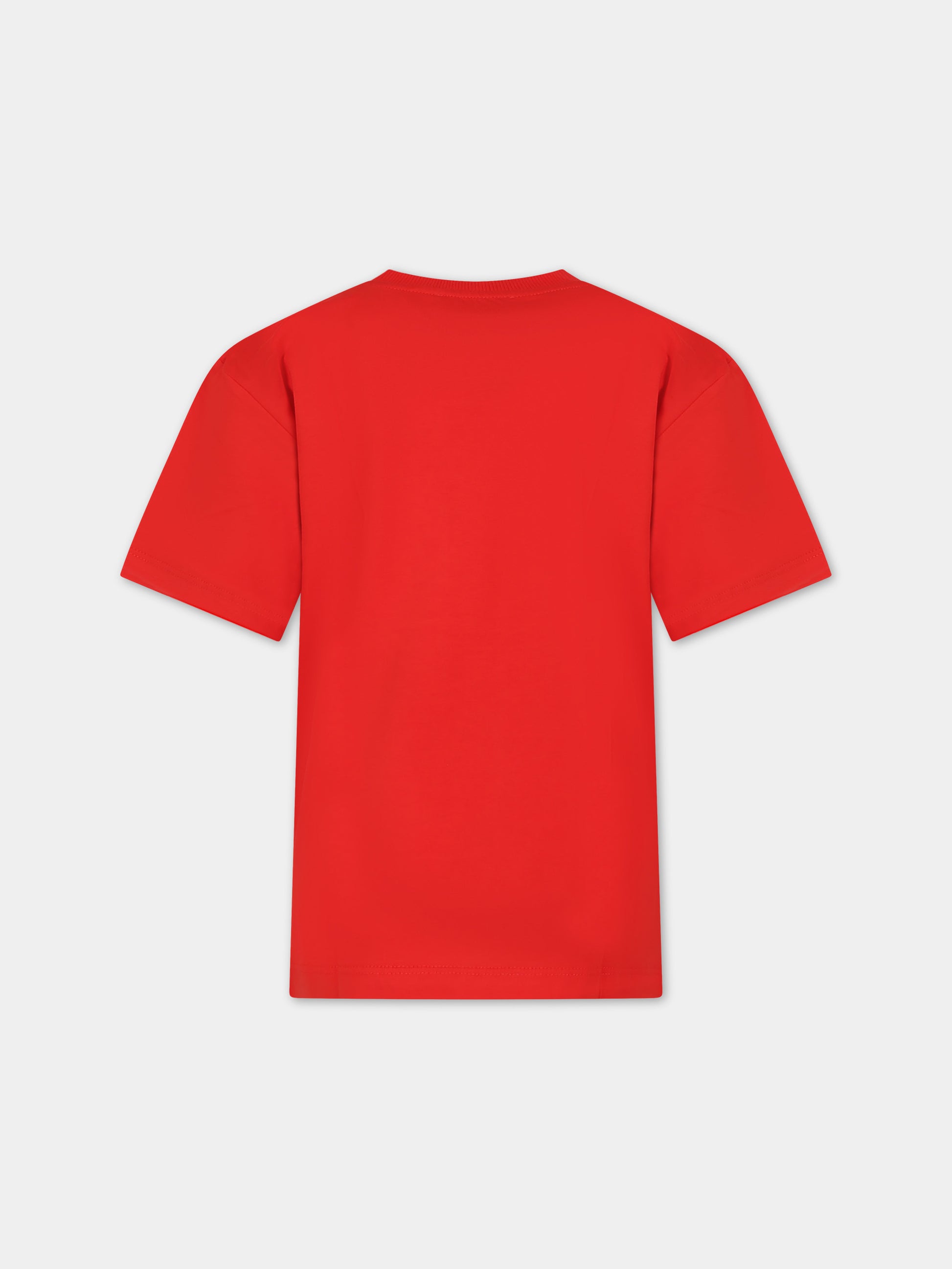 T-shirt rossa per bambino con Teddy Bears,Moschino Kids,HQM03R LAA20 50109