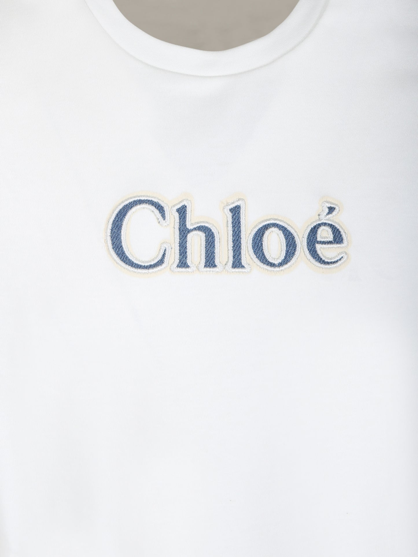 T-shirt bianca per bambina con logo,Chloé Kids,C20387 117