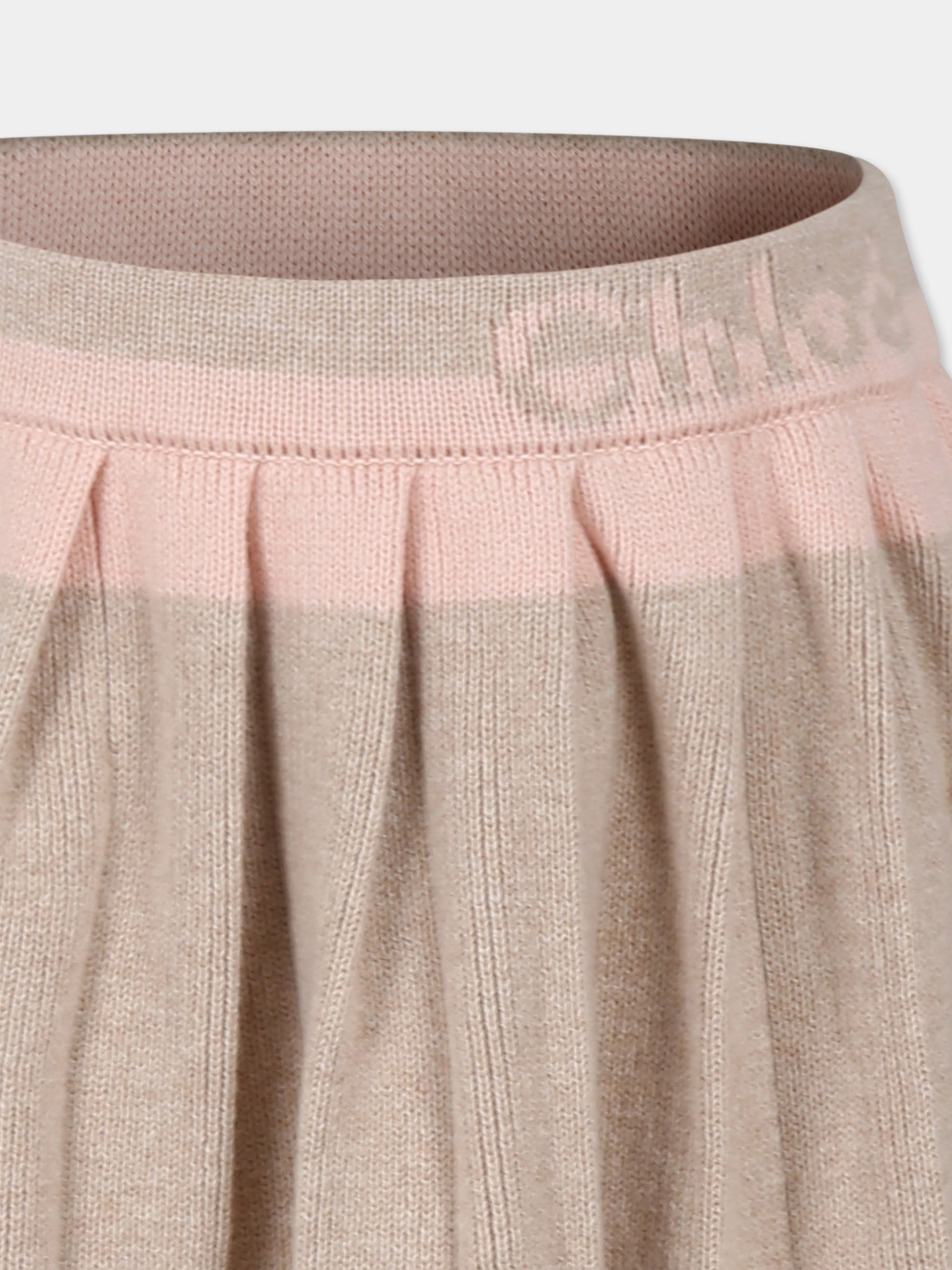 Gonna beige per bambina con logo,Chloé Kids,C20397 C03