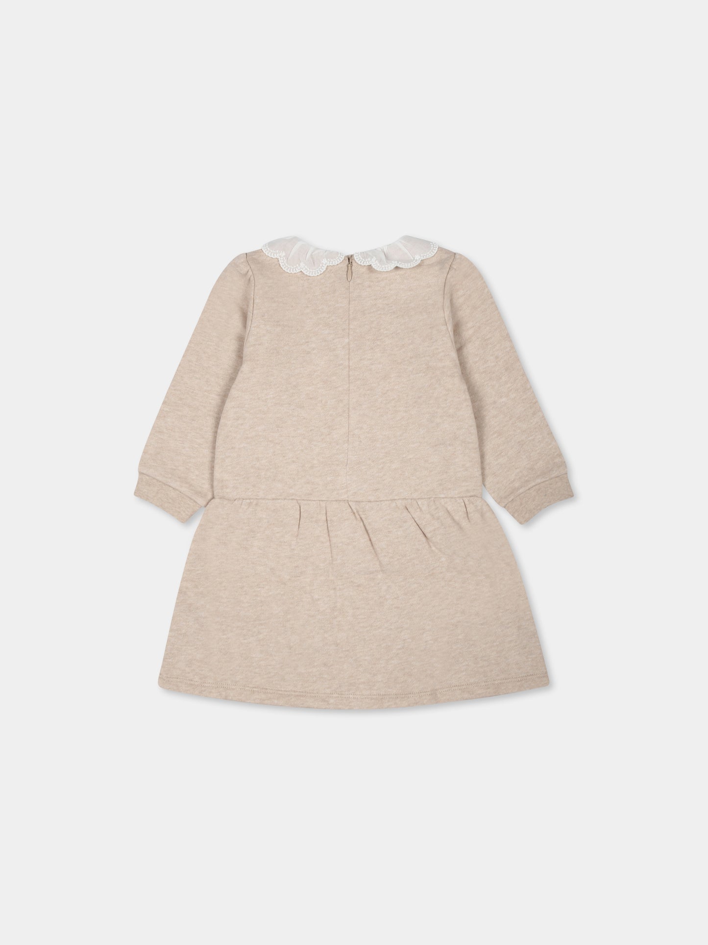 Vestito beige per neonata con logo,Chloé Kids,C20295 C03