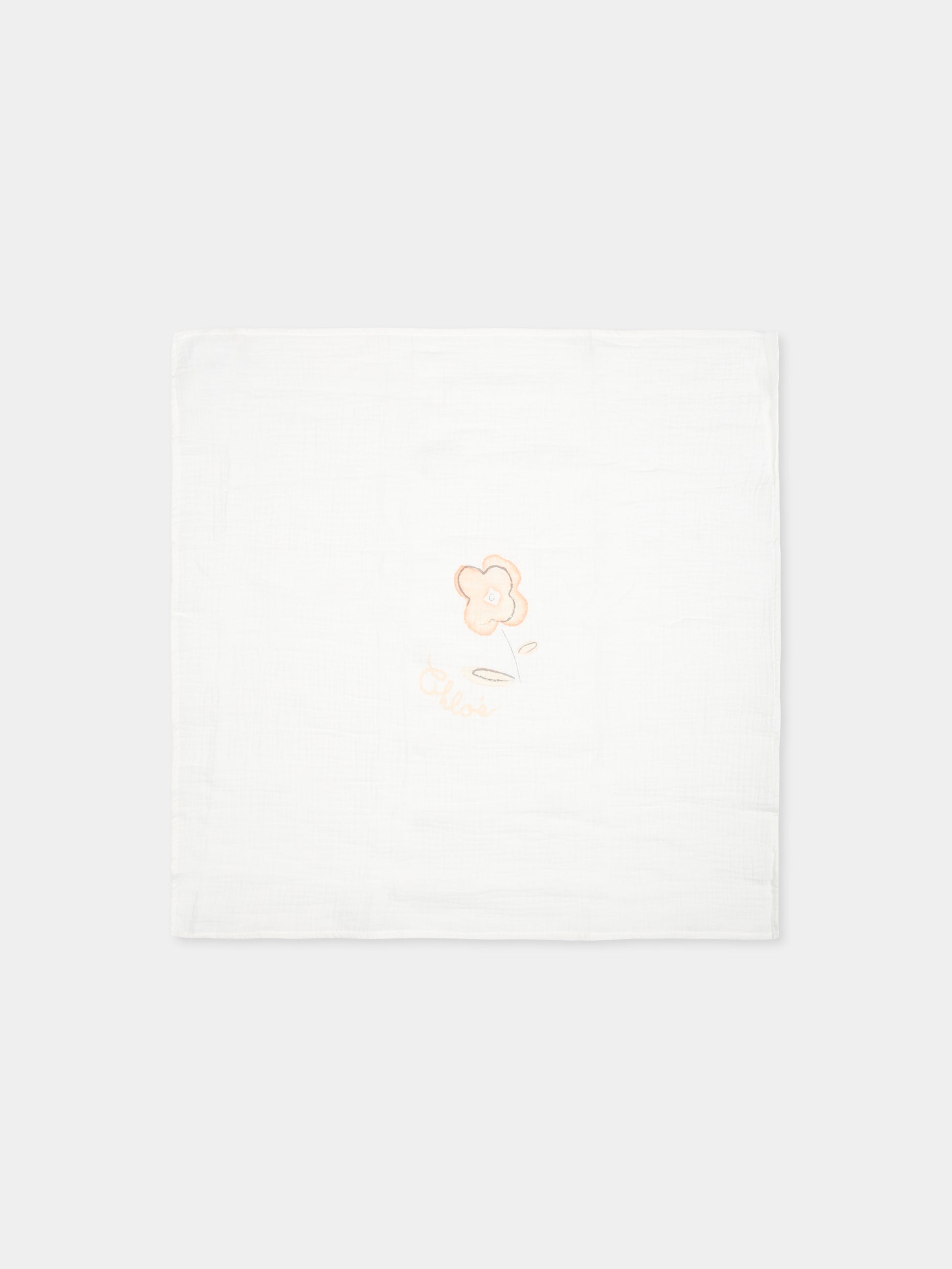 Set coperte per neonata con logo e fiore,Chloé Kids,C20373 Z41