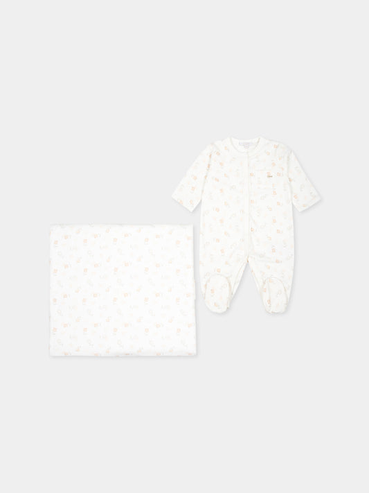 Set tutina avorio per neonata con logo,Chloé Kids,C20333 N34