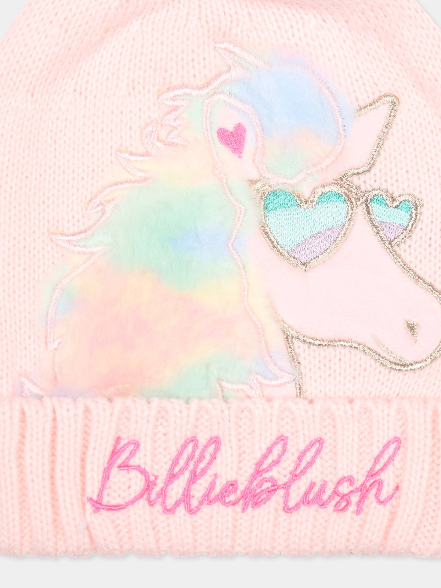 Berretto rosa per bambina con pegaso,Billieblush,U20606 44L