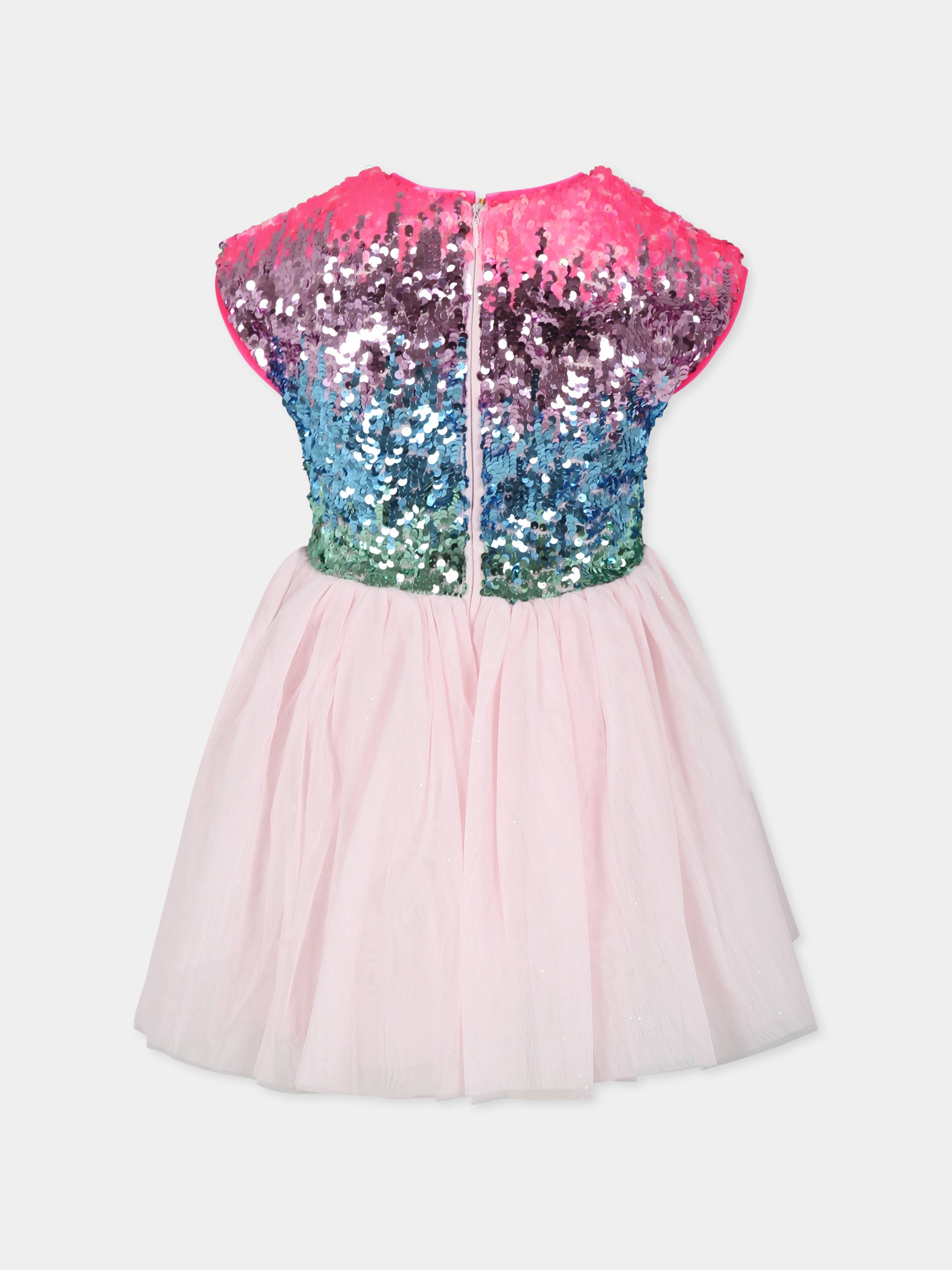 Vestito rosa per bambina con paillettes,Billieblush,U20650 44L