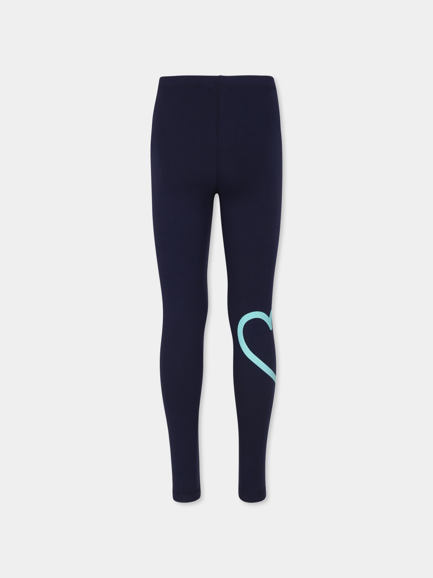 Leggings blu per bambina con cuori,Billieblush,U20443 85T