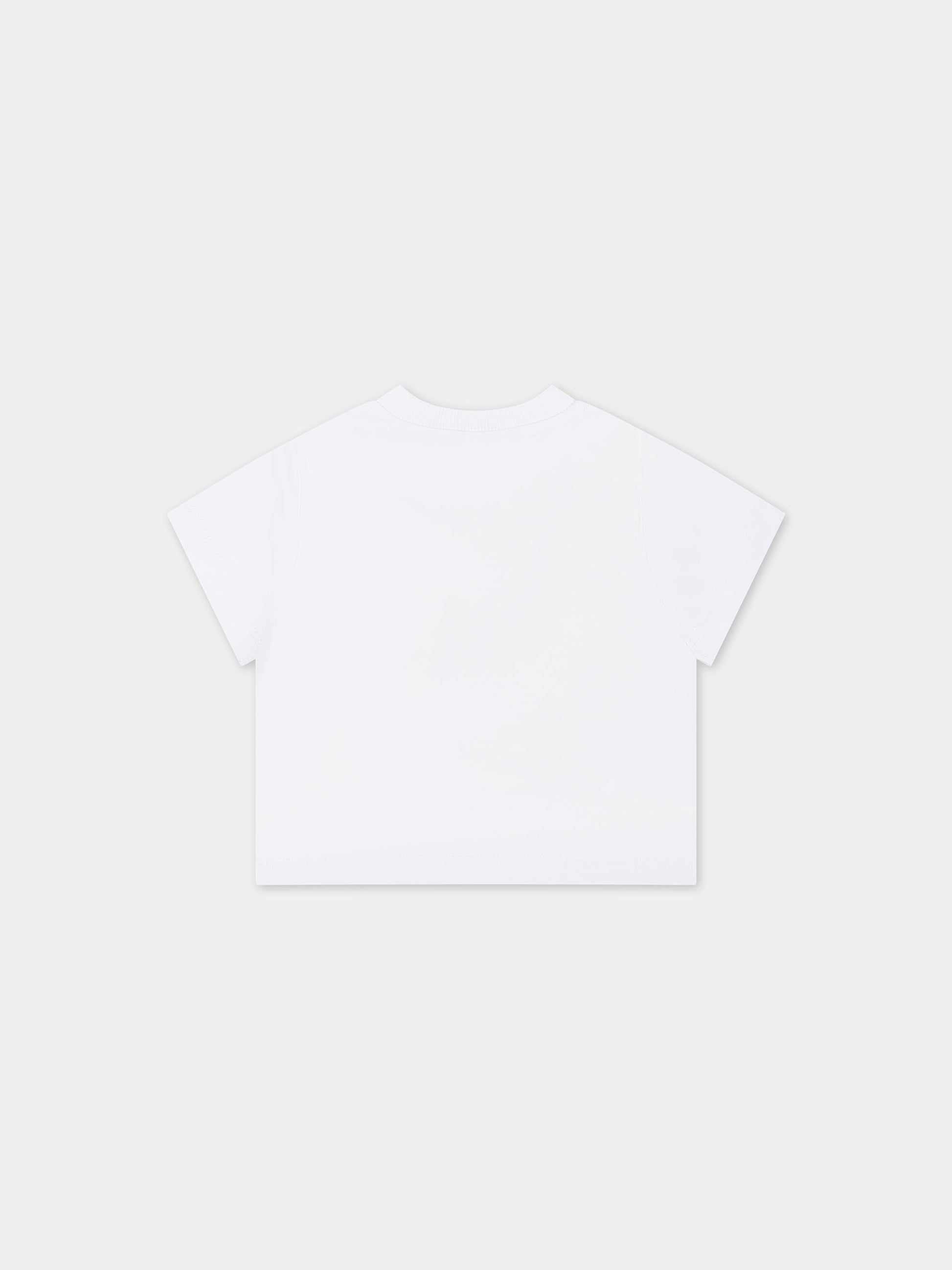 T-shirt bianca per neonato con Teddy Bears,Moschino Kids,MPM032 LAA20 10101