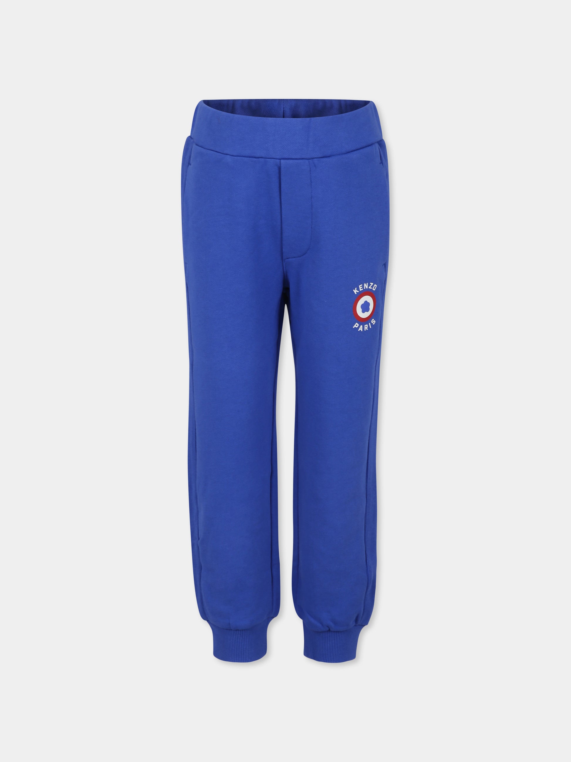 Pantaloni azzurri per bambino con Target Flower,Kenzo Kids,K60791 813