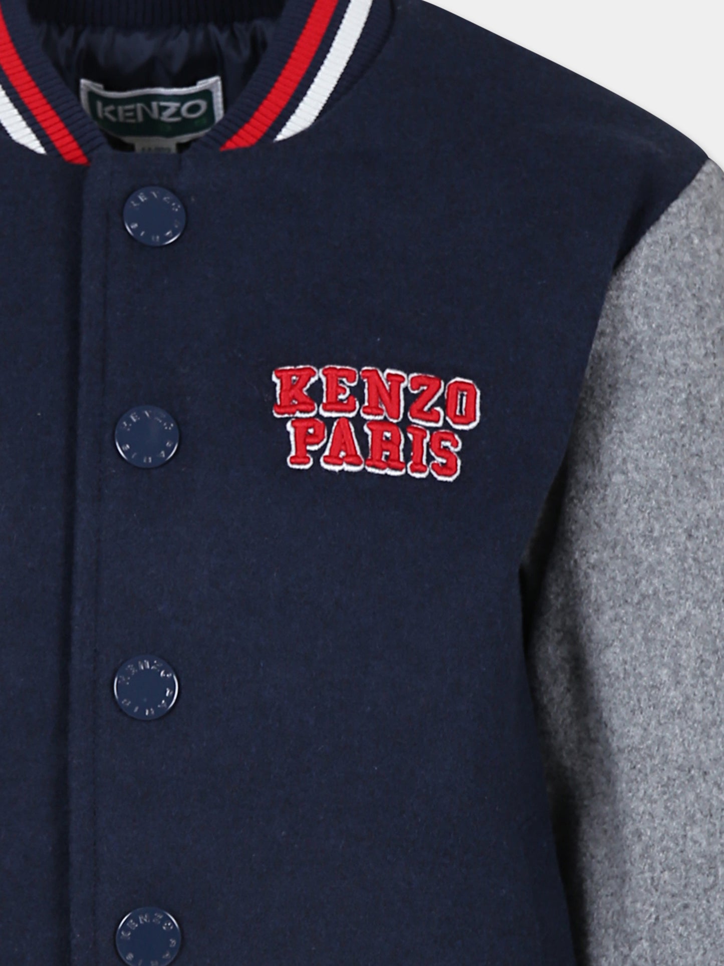 Bomber blu per bambino con logo,Kenzo Kids,K60824 84A