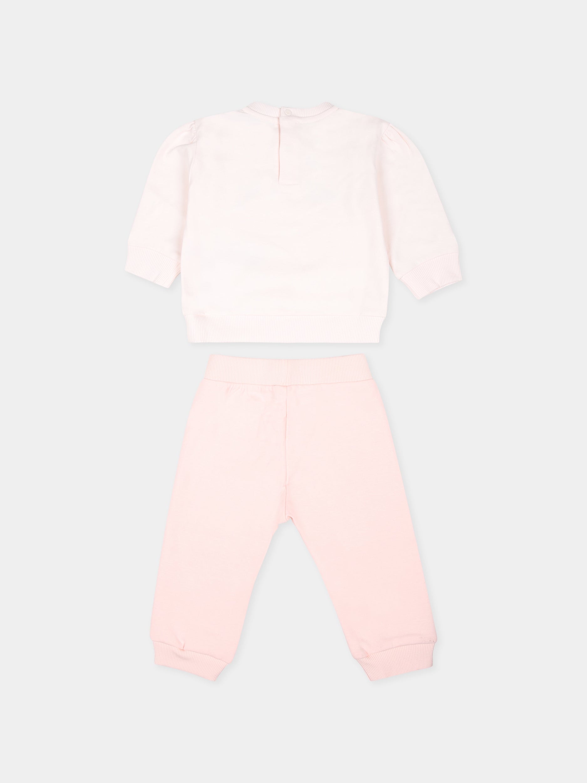 Completo nascita rosa per neonata con stampa floreale e logo,Kenzo Kids,K60423 47R