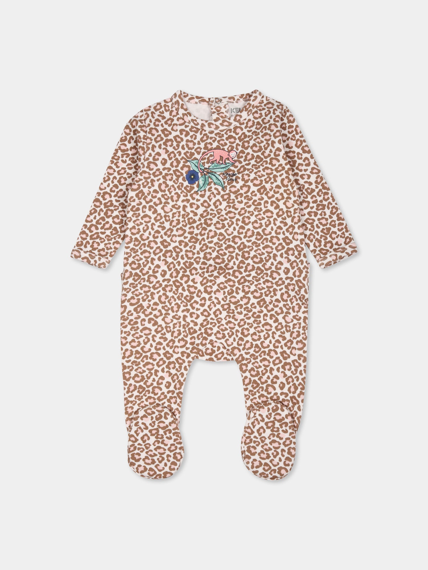 Tutina rosa per neonata con stampa maculata,Kenzo Kids,K60422 47R