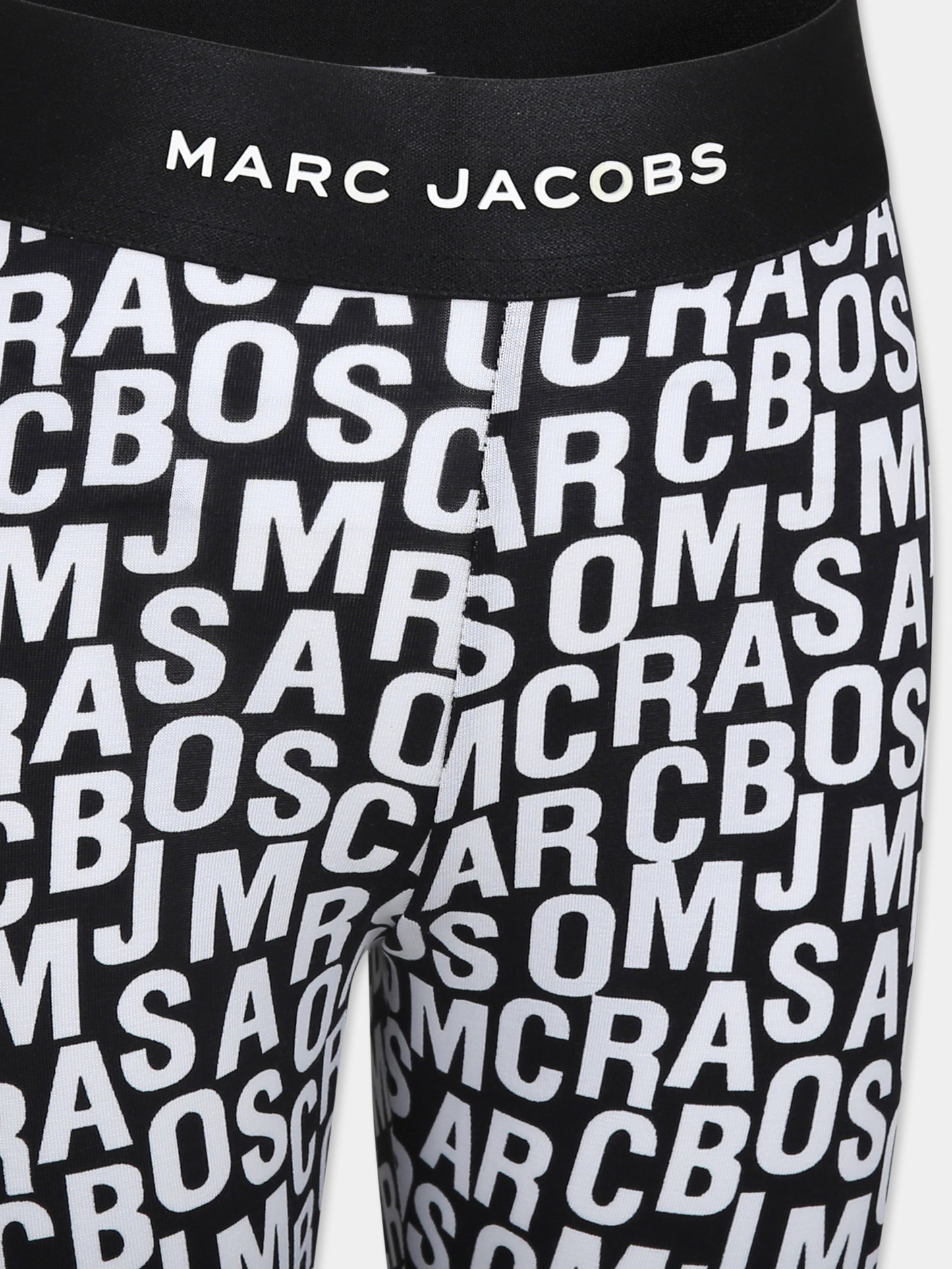 Leggings neri per bambina con logo,Marc Jacobs,W60245 09B