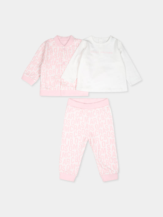 Completo rosa per neonata con logo,Marc Jacobs,W60323 475