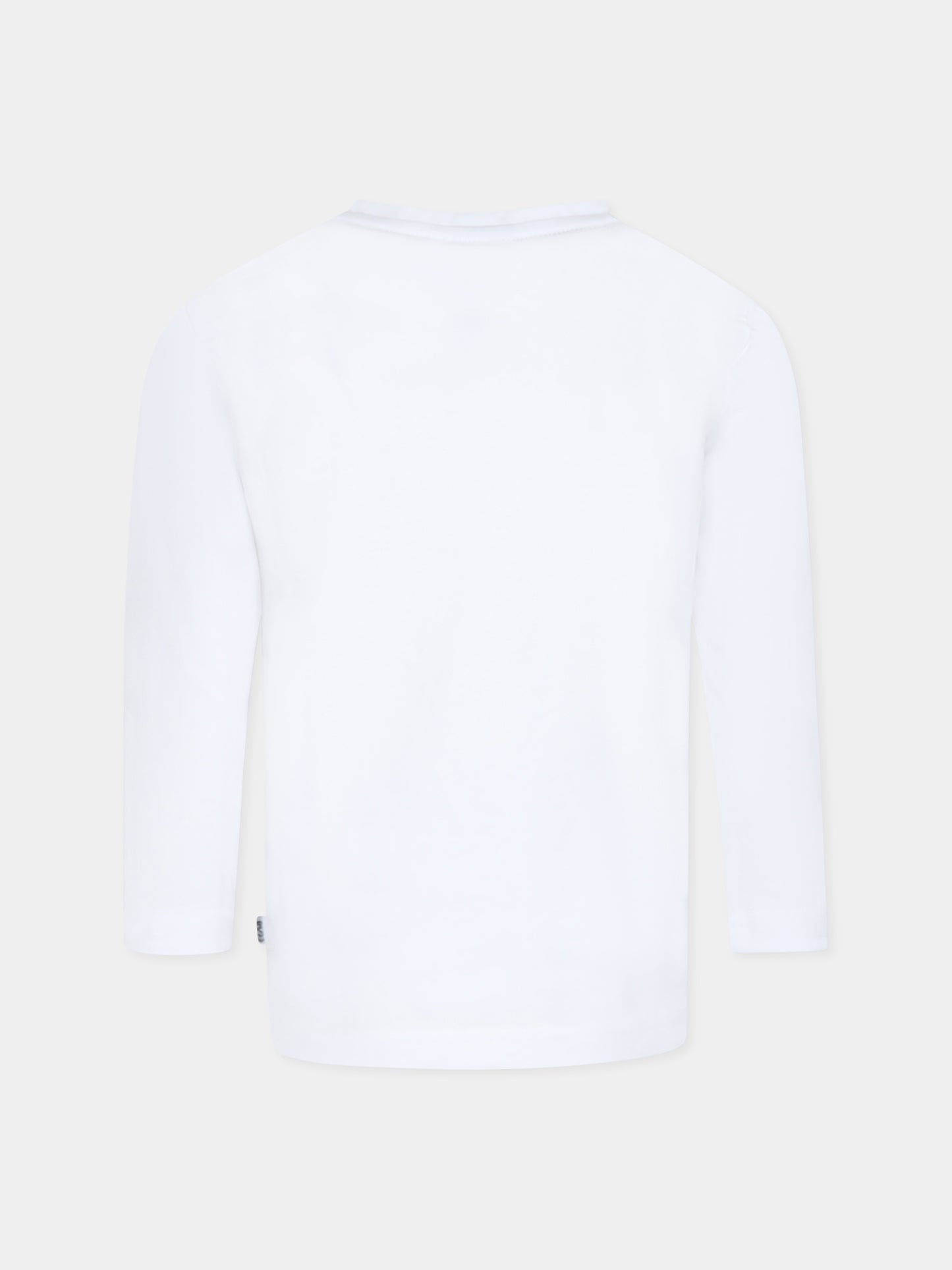 White t-shirt for boy with logo