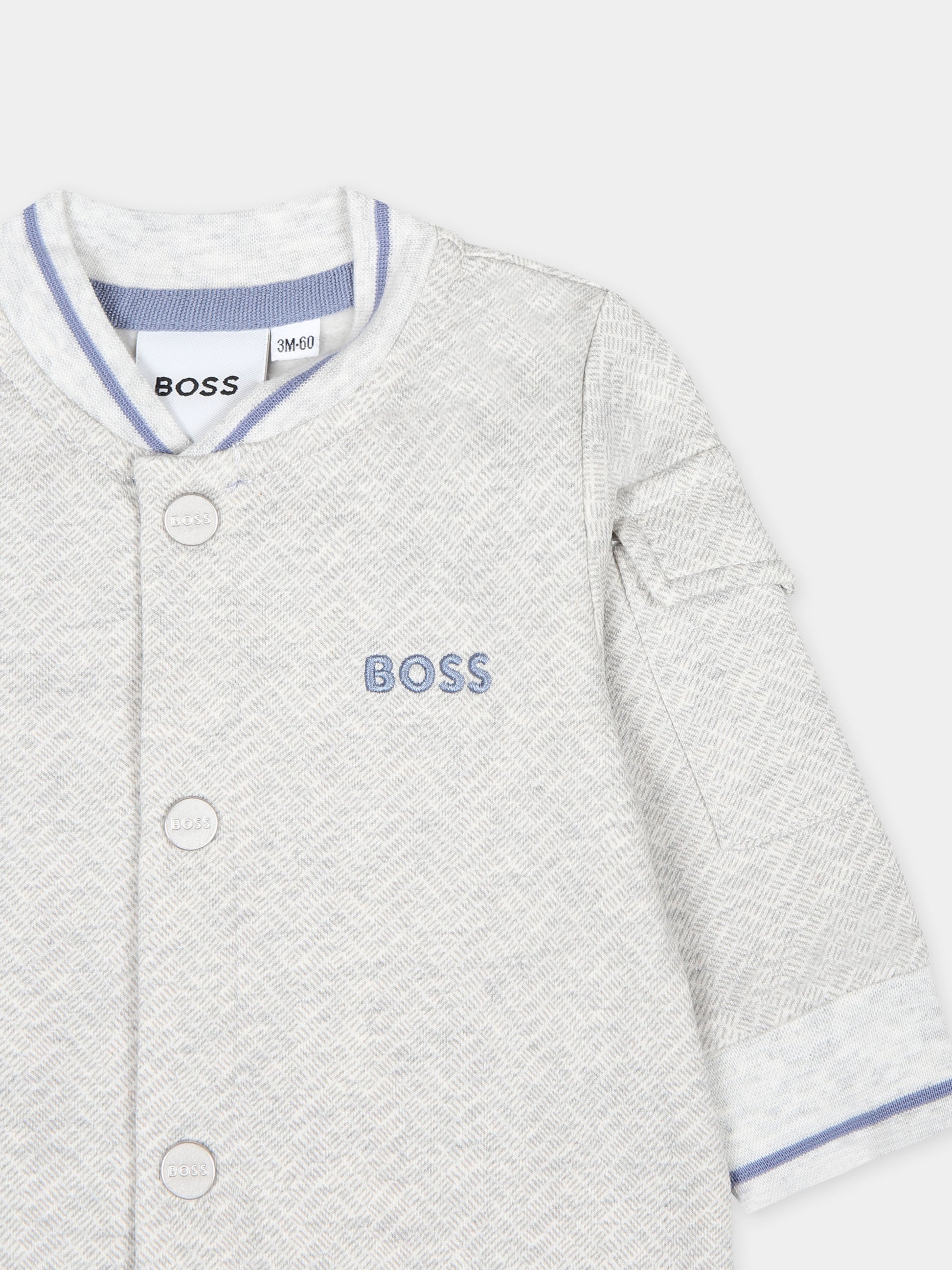 Tutina grigia per neoanto con logo,Boss,J51052 A10