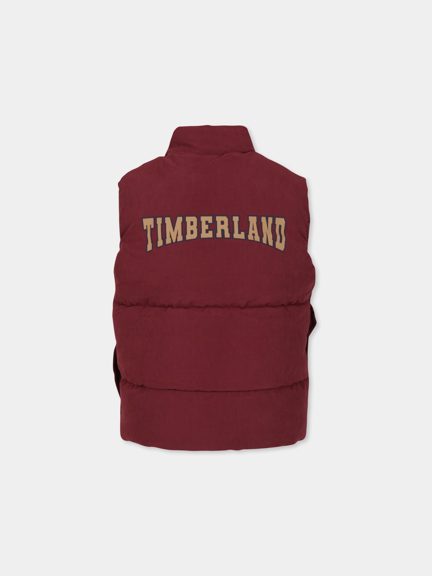 Gilet bordeaux per bambino con logo,Timberland,T60283 95A