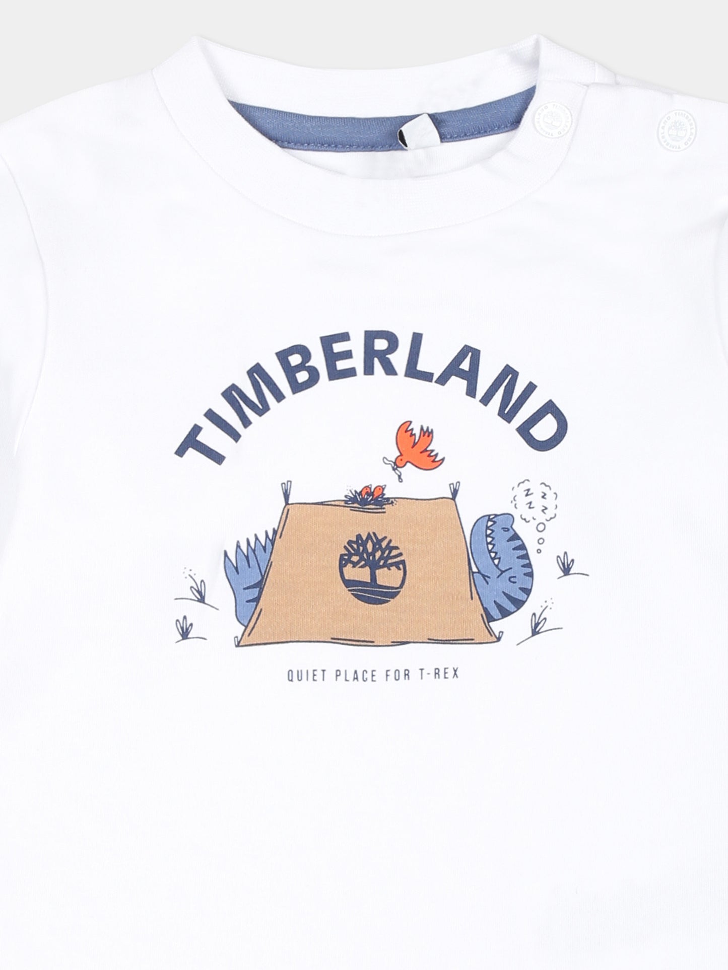 T-shirt bianca per neonato con logo,Timberland,T60229 10P