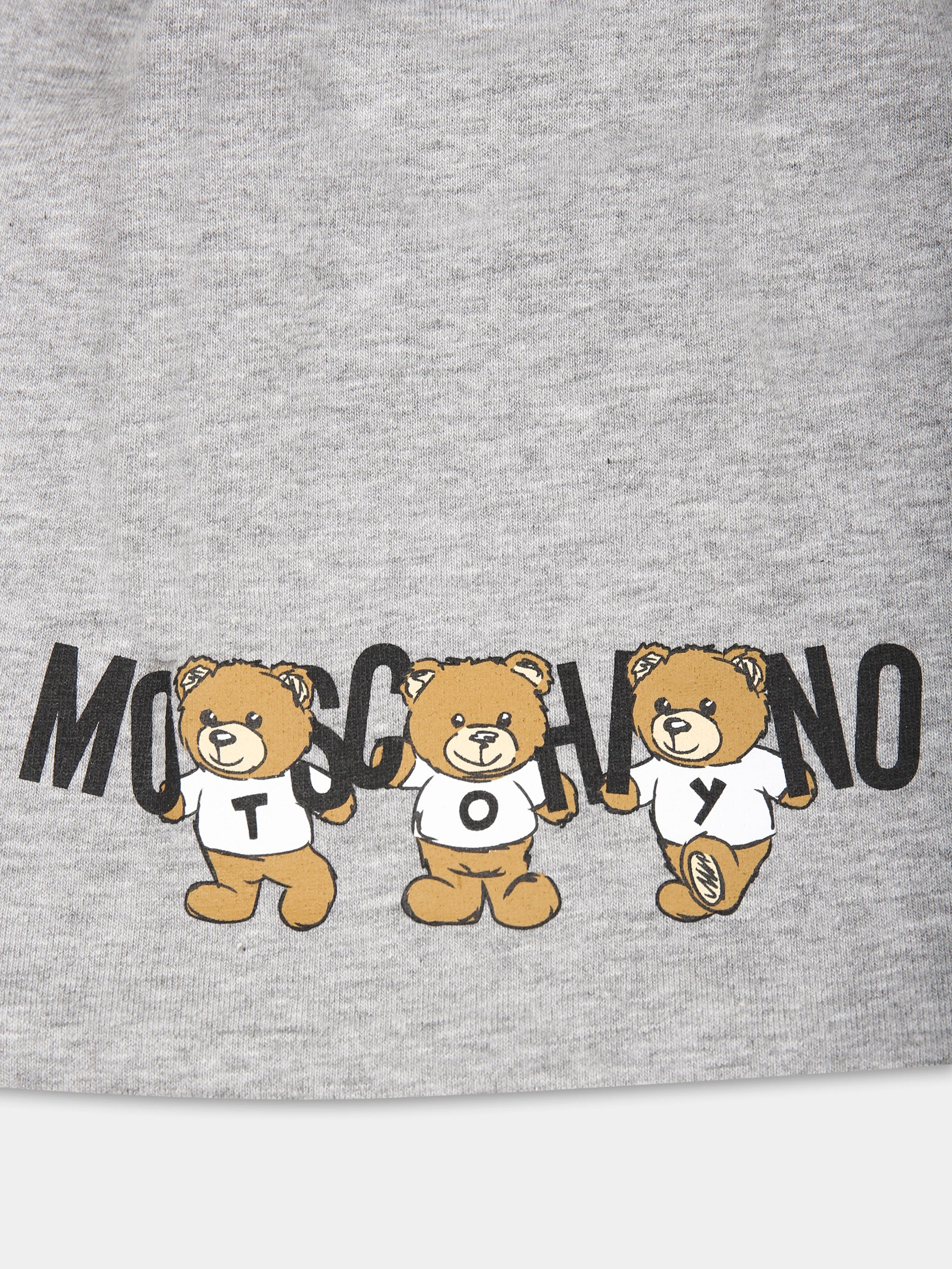 Berretto grigio per bambini con tre Teddy Bears,Moschino Kids,HUX02M LDA14 60901