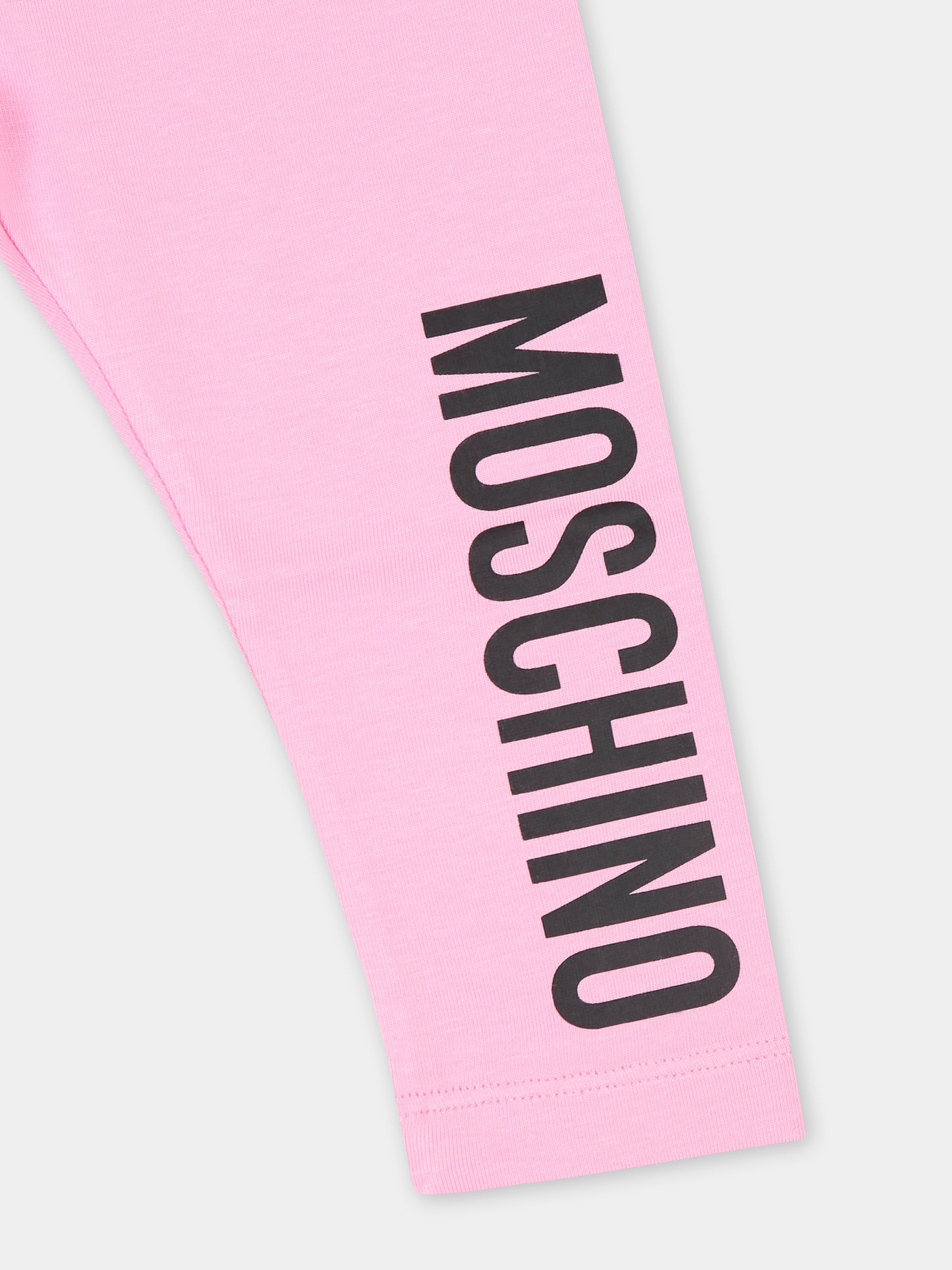 Leggings fucsia per neonata con logo,Moschino Kids,MDP03A LBA11 50243