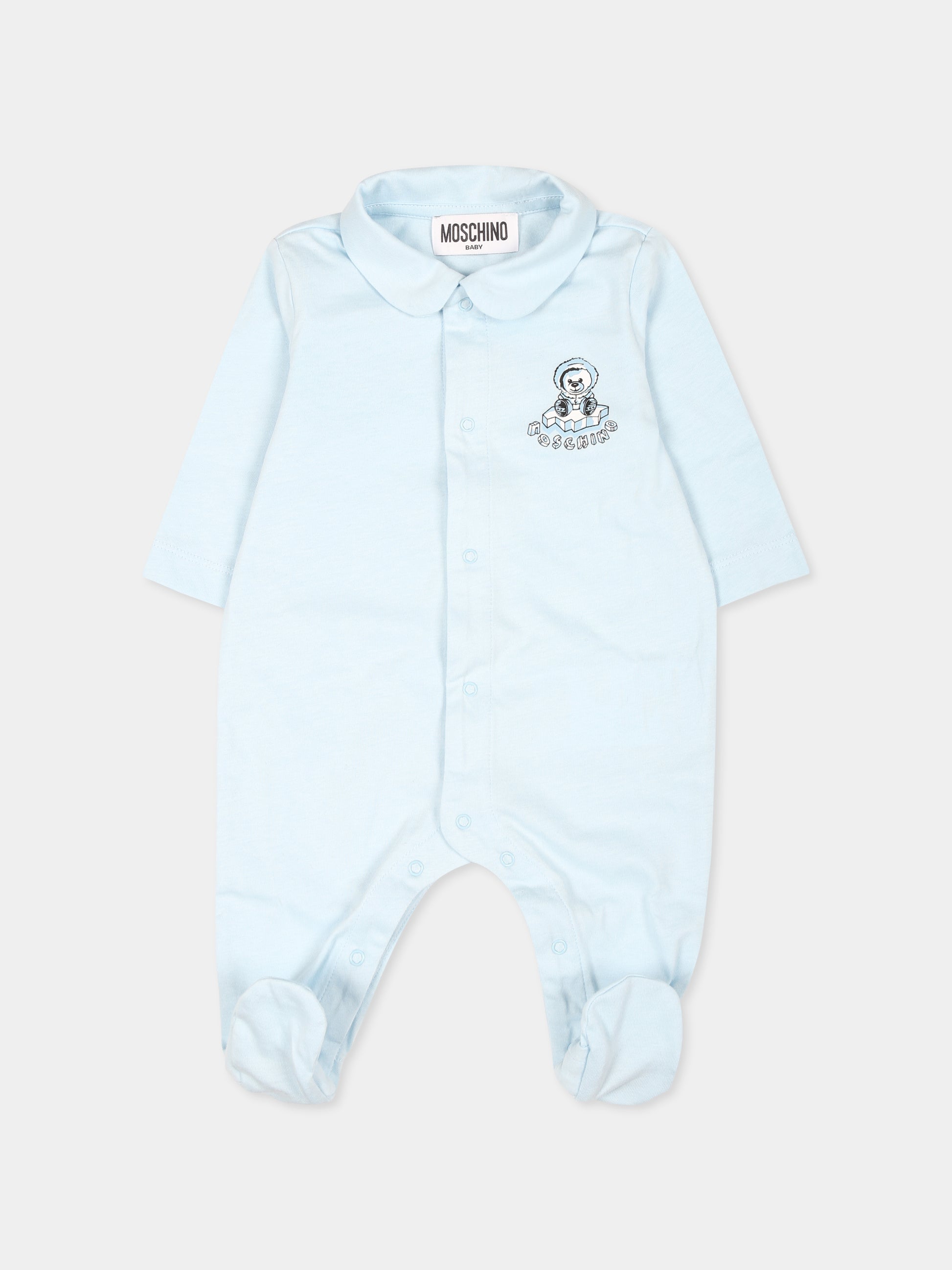 Tutina celeste per neonato con Teddy Bear,Moschino Kids,MMY053 LAA10 40304