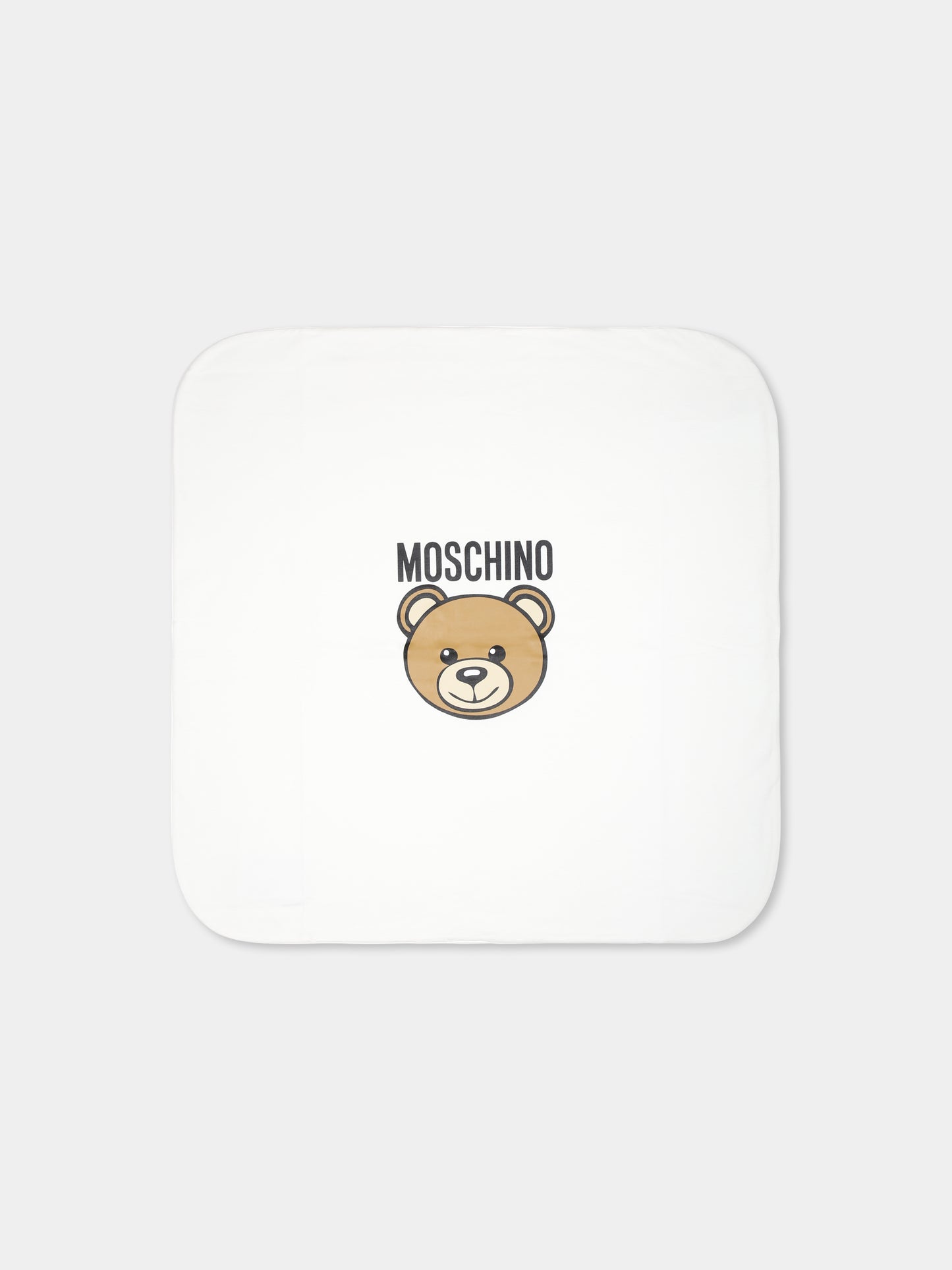 Coperta avorio per neonati con Teddy Bear,Moschino Kids,MUB00G LCA40 10063