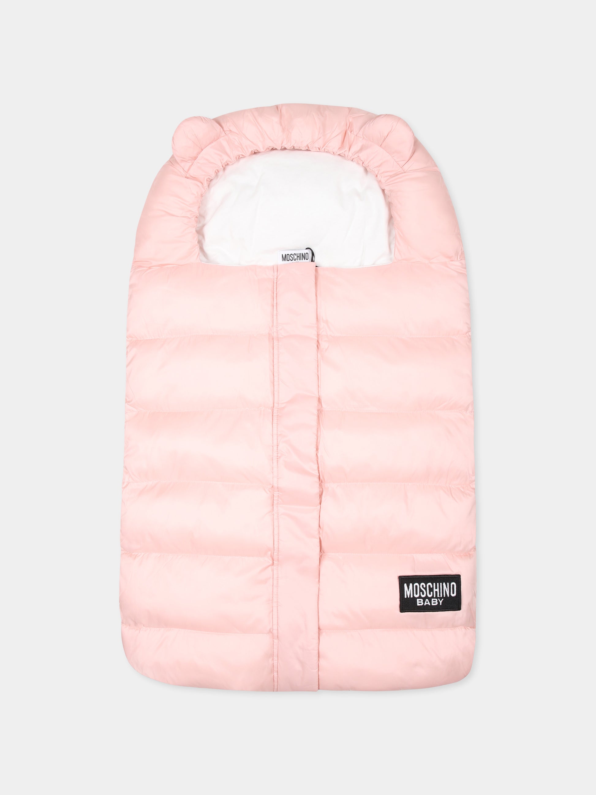 Sacco nanna rosa per neonata con patch logato,Moschino Kids,MUE00Q L3A22 50209