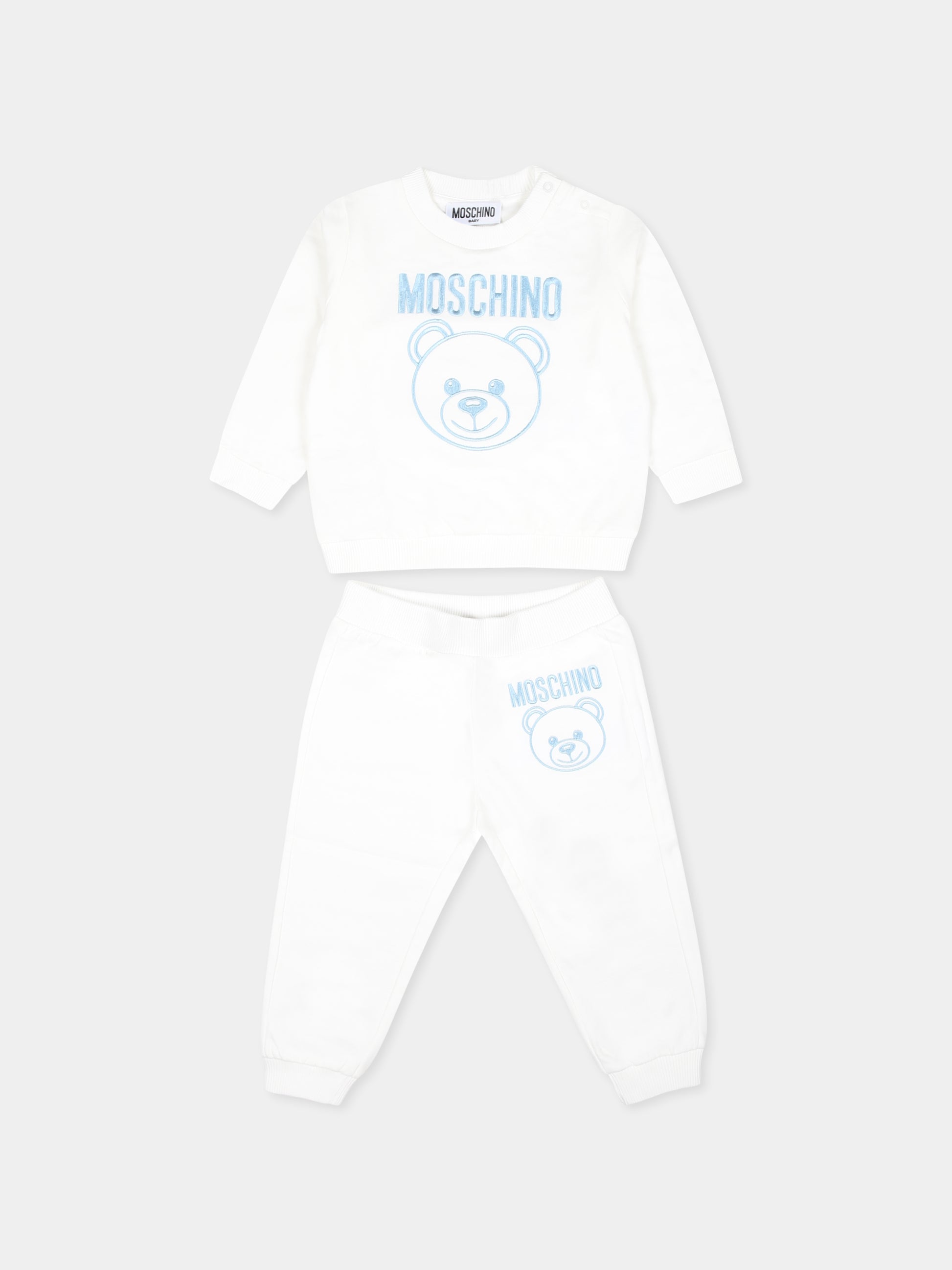 Completo avorio per neonato con Teddy Bear,Moschino Kids,MUK051 LCA40 84325