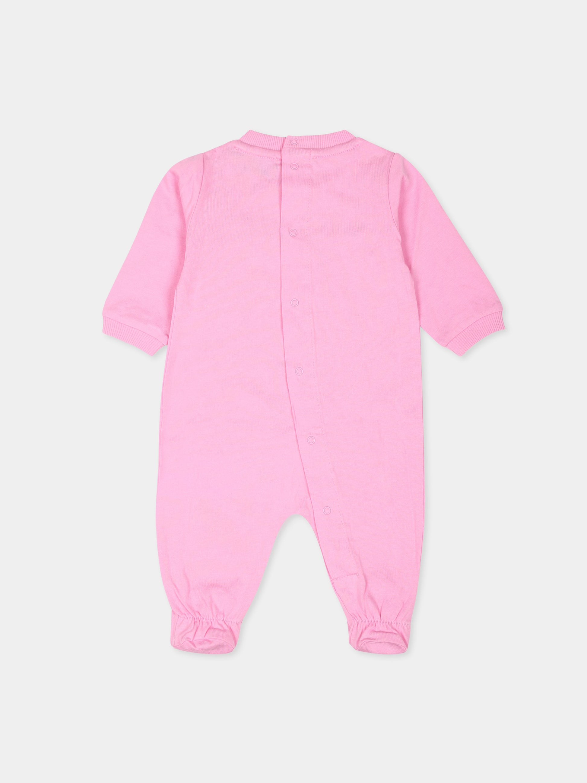 Tutina rosa per neonata con tre Teddy Bears,Moschino Kids,MUT040 LAA10 50243