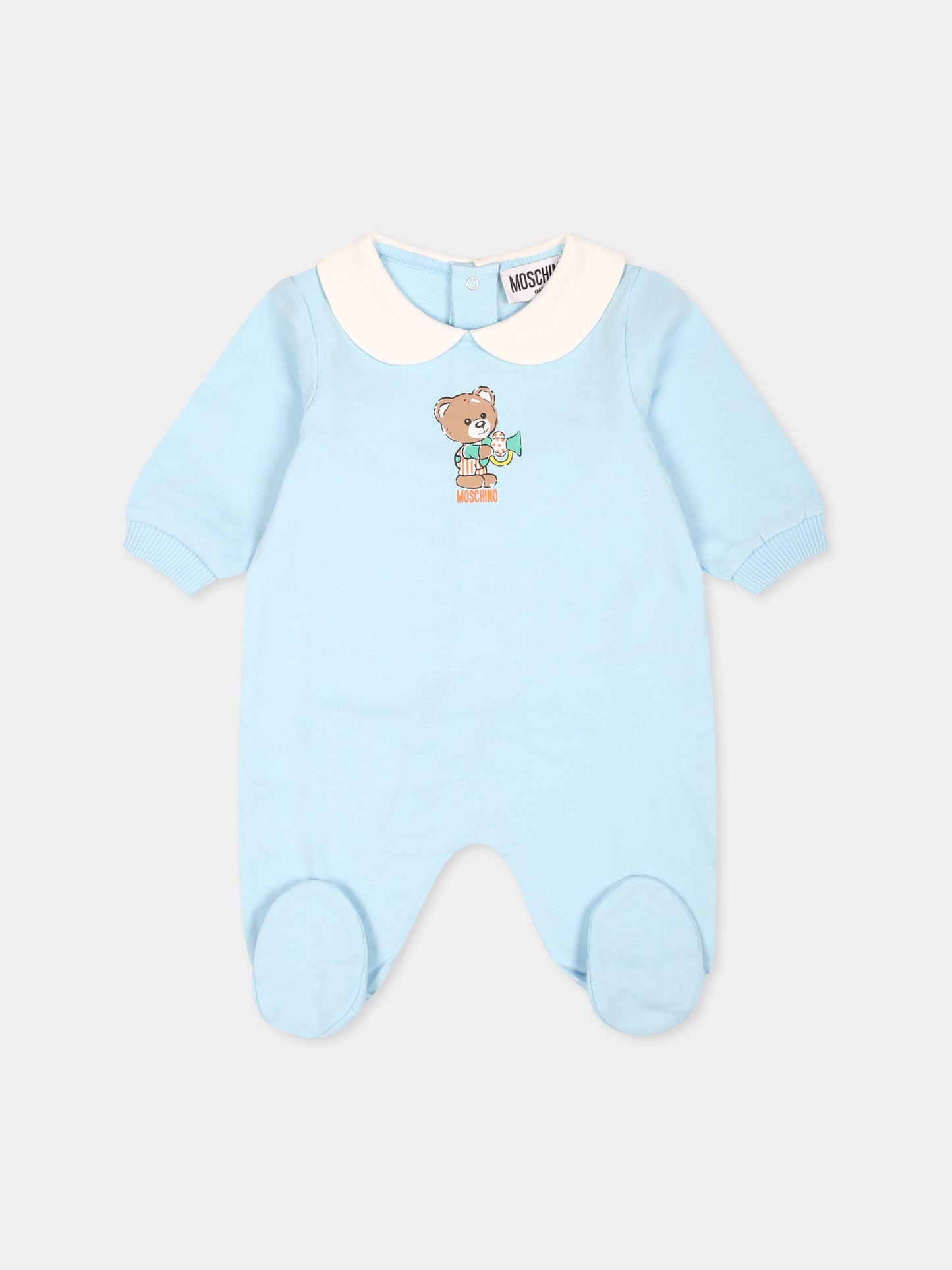 Tutina celeste per neonato con Teddy Bear,Moschino Kids,MUT041 LCA40 40304