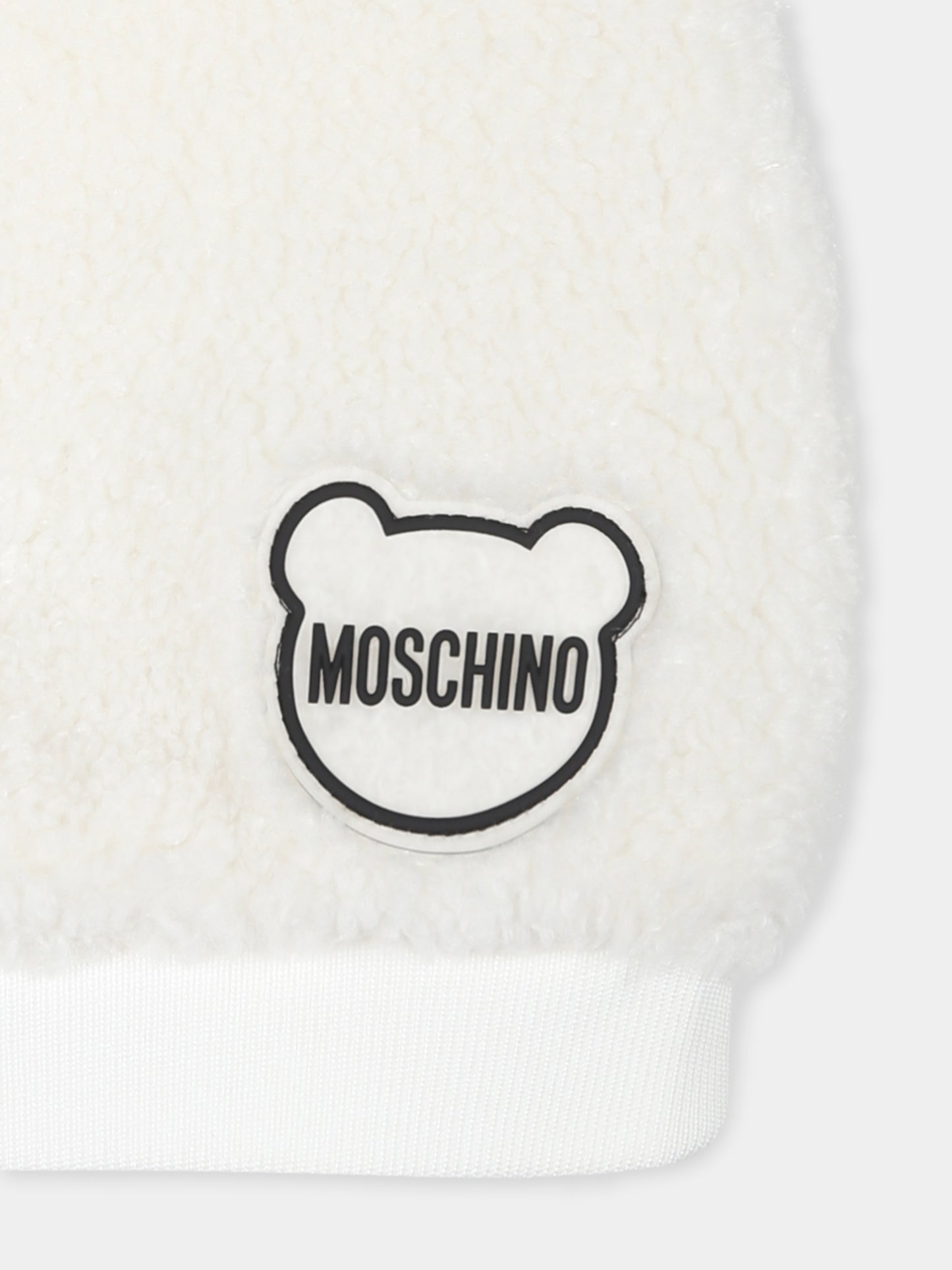 Berretto avorio per neonati con logo,Moschino Kids,MUX04Y LIA00 10063