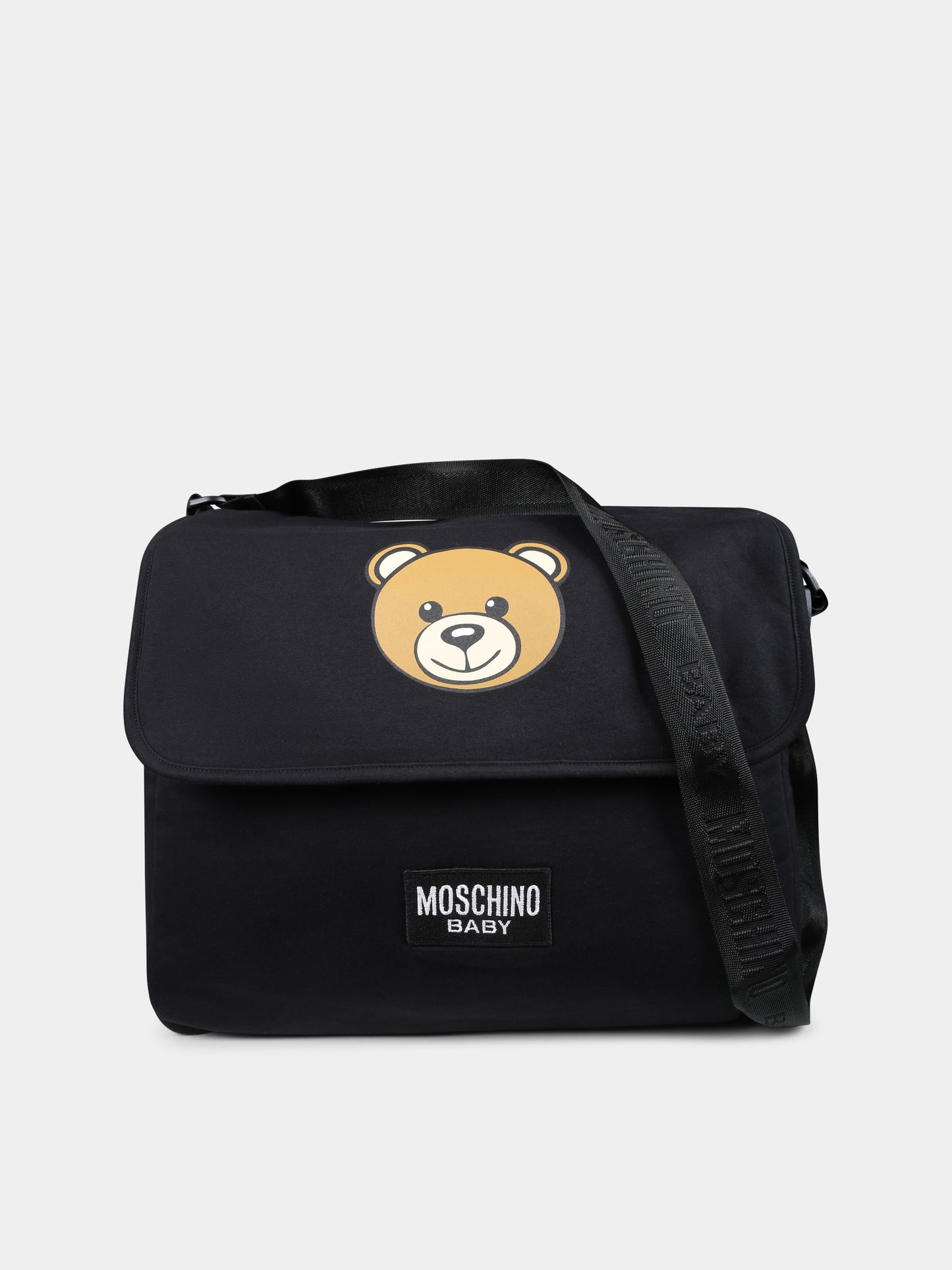 Borsa mamma nera per neonati con Teddy Bear,Moschino Kids,MUX053 LCA40 60100