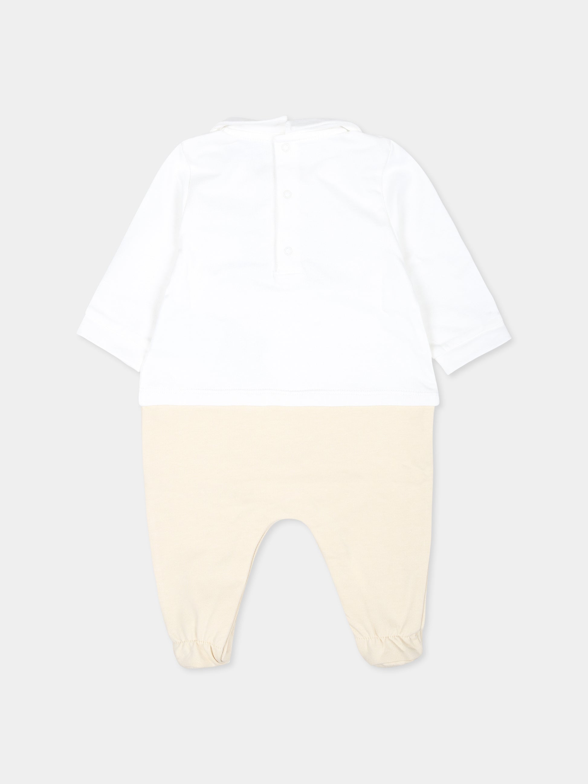 Tutina beige per neonati con Teddy Bear sdraiato,Moschino Kids,MUY06Z LCA63 20404