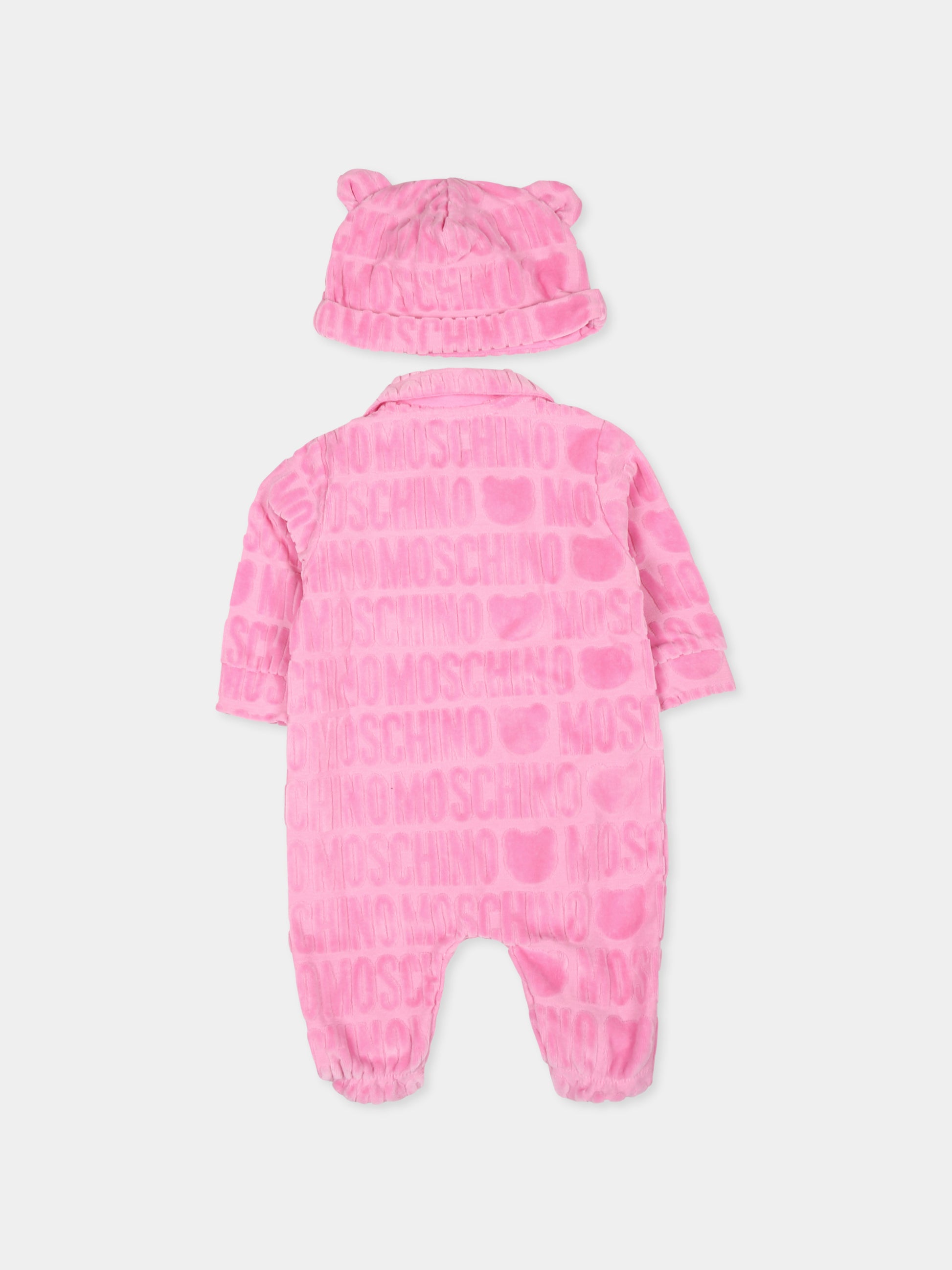 Set tutina rosa per neonata con Teddy Bear,Moschino Kids,MUY071 LGB11 50243