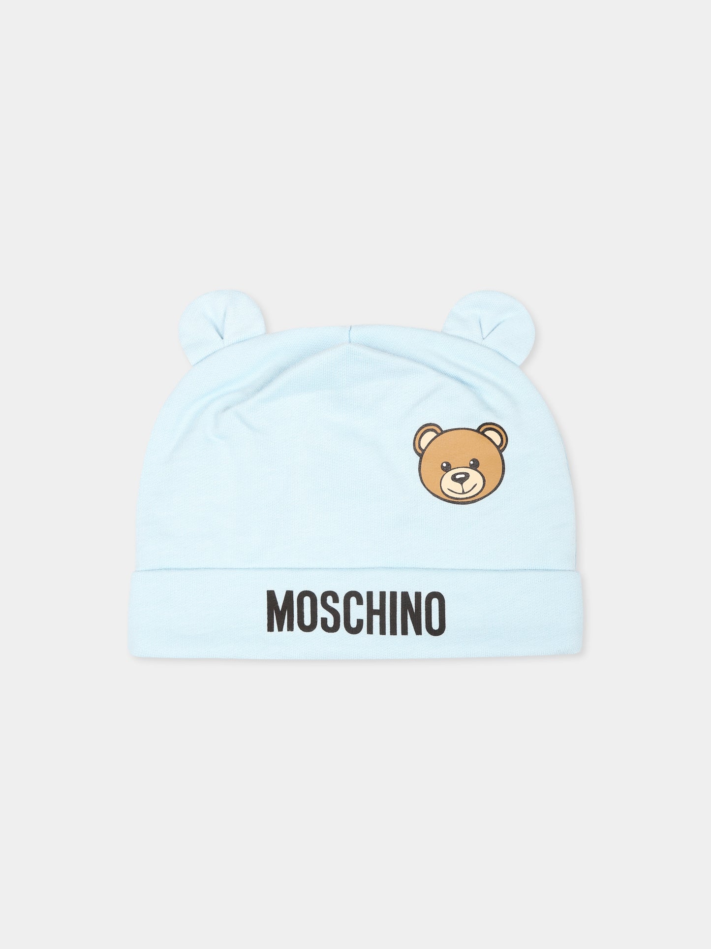 Set tutine celeste per neonato con Teddy Bear,Moschino Kids,MUY077 LCA40 40304