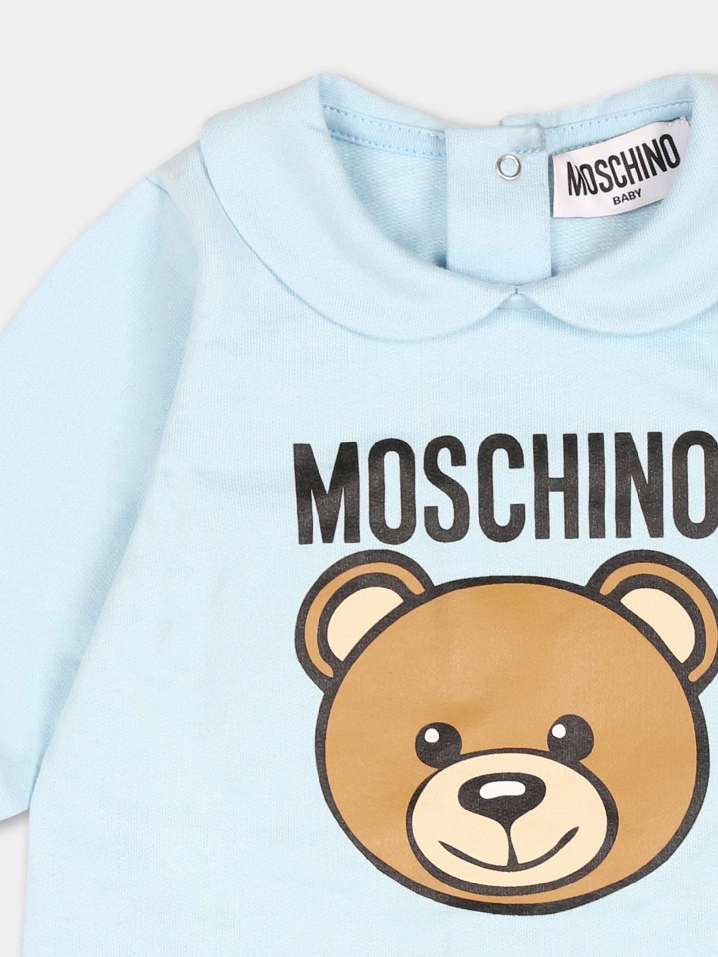 Tutina celeste per neonato con Teddy Bear,Moschino Kids,MUY078 LCA40 40304