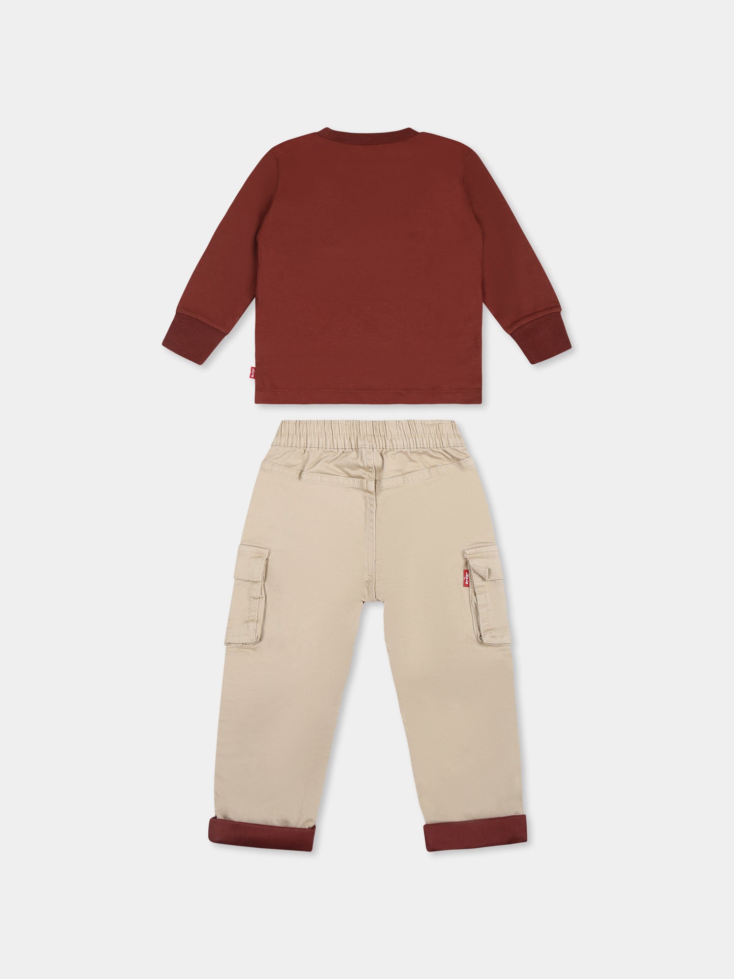 Completo marrone per neonato con orso,Levi's Kids,6EL311 R9Q