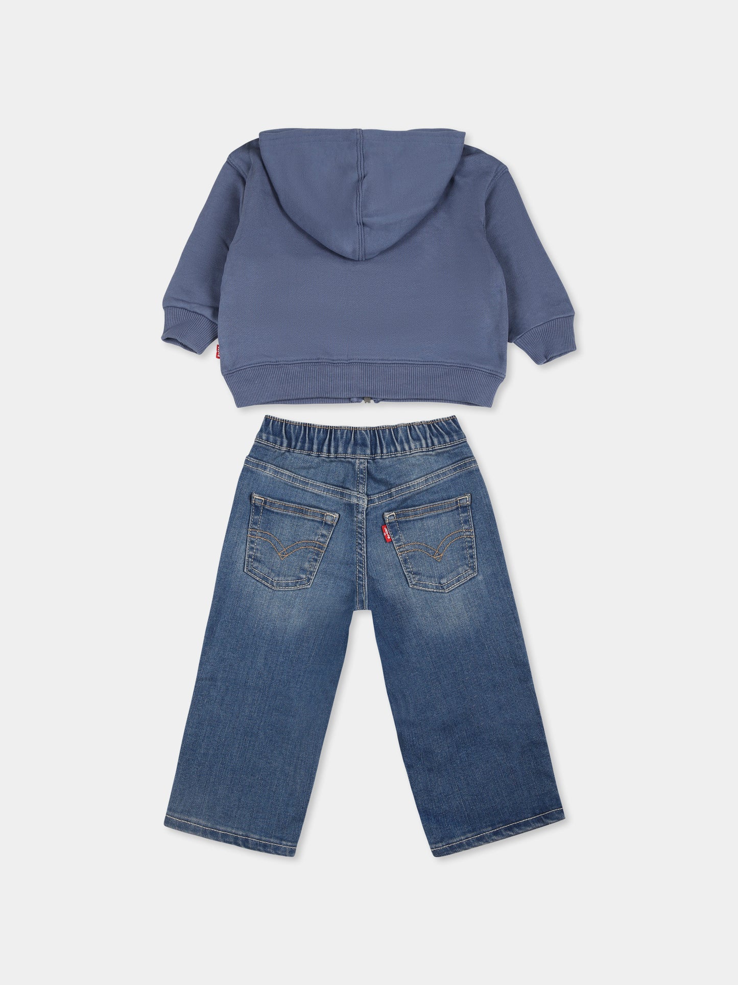 Completo blu per neonato con logo e orso,Levi's Kids,6EL340 C1E