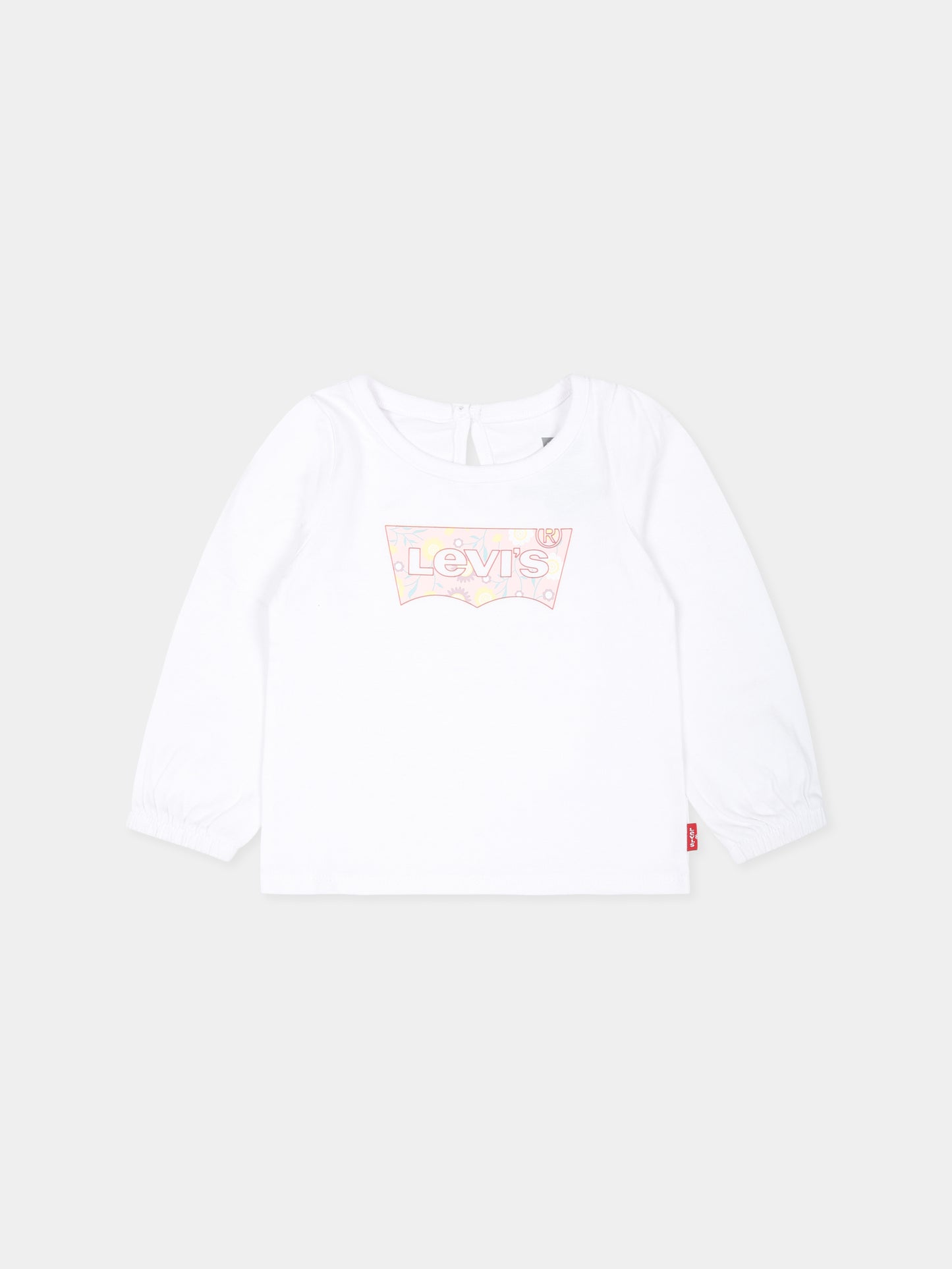 T-shirt bianca per neonata con logo,Levi's Kids,1EL412 W1T