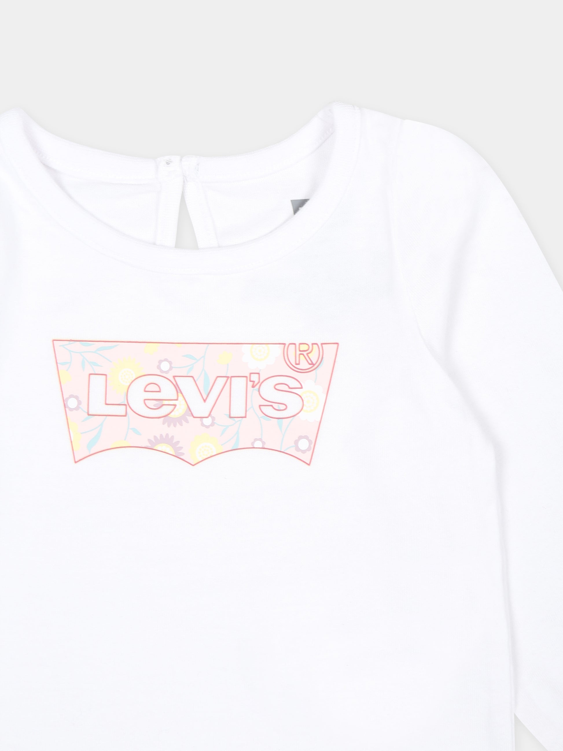 T-shirt bianca per neonata con logo,Levi's Kids,1EL412 W1T