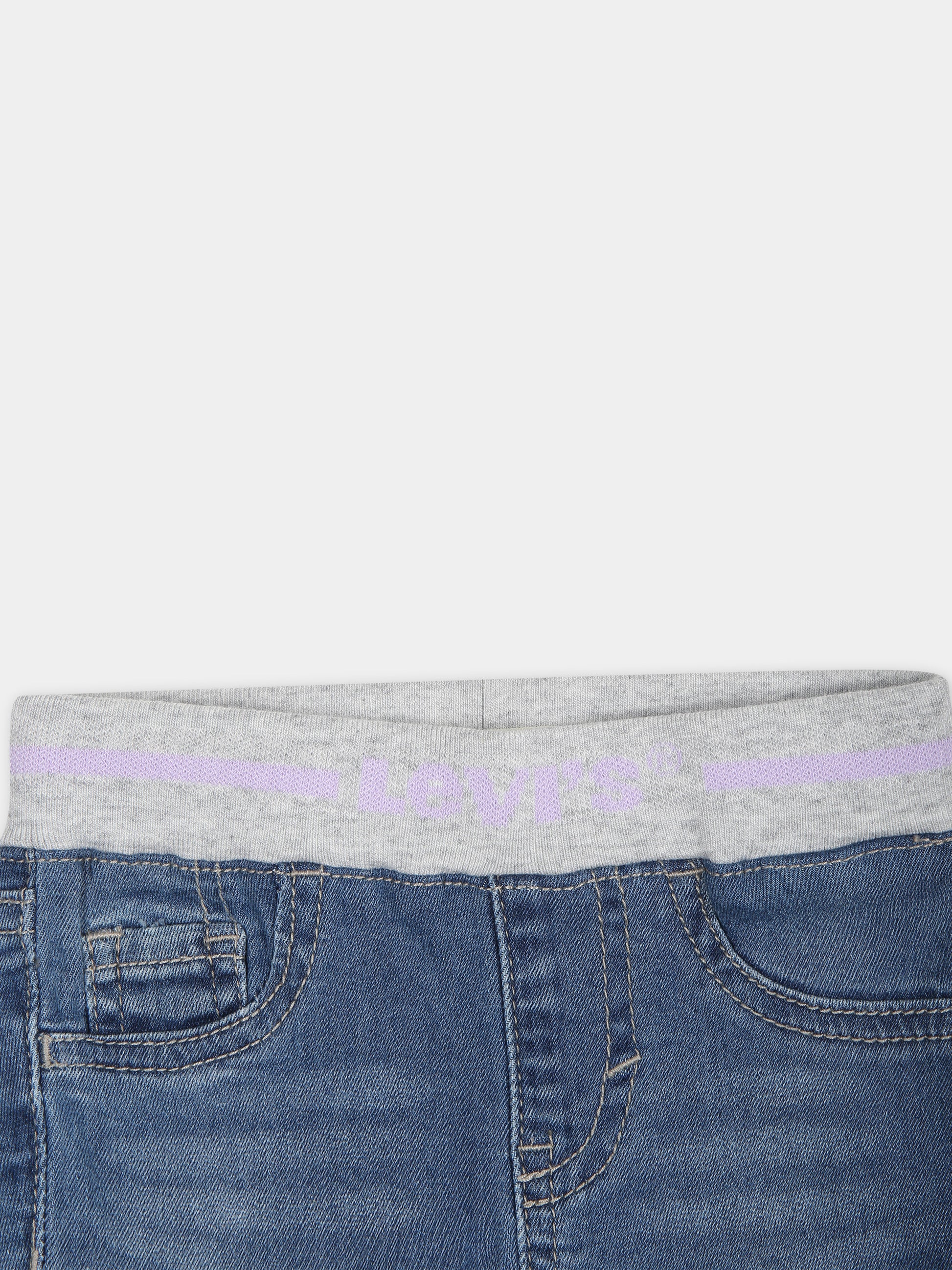 Jeans in denim per neonato con patch logato,Levi's Kids,23WLK1EA187 M8F