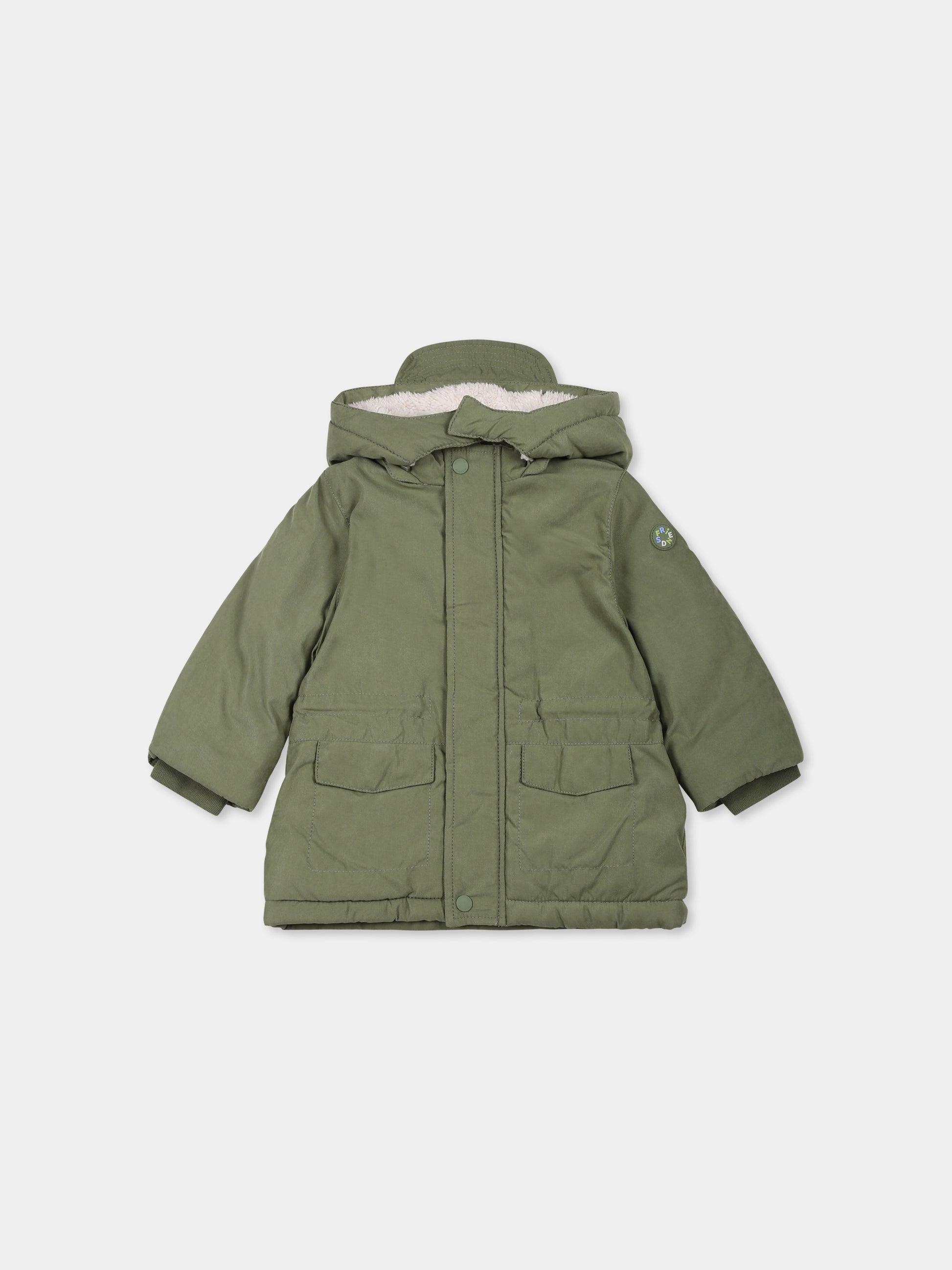 Parka verde per neonato con patch,Mayoral,2467 010