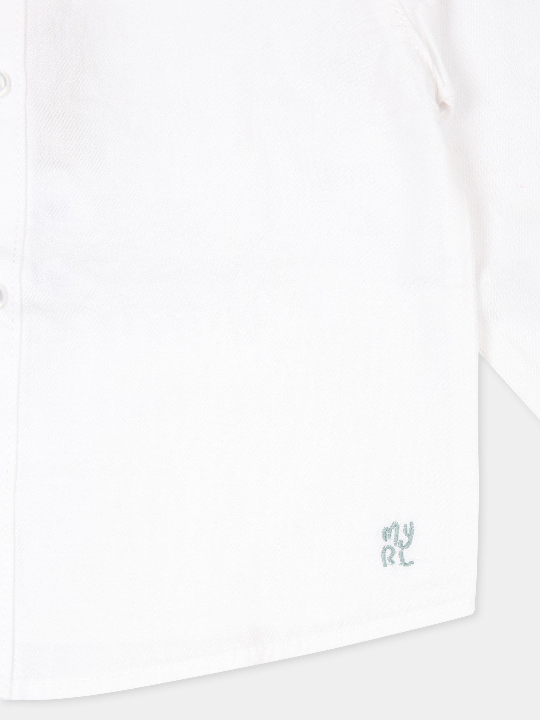 Camicia bianca per neonato con logo,Mayoral,124 023