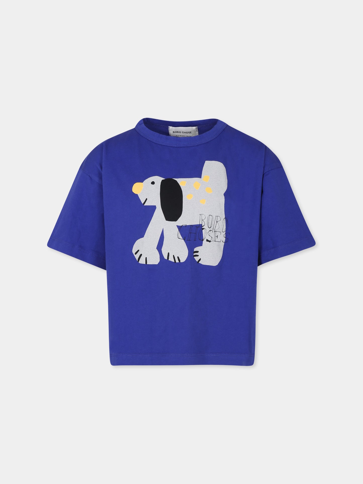 T-shirt blu per bambini con cane,Bobo Choses,B224AC001