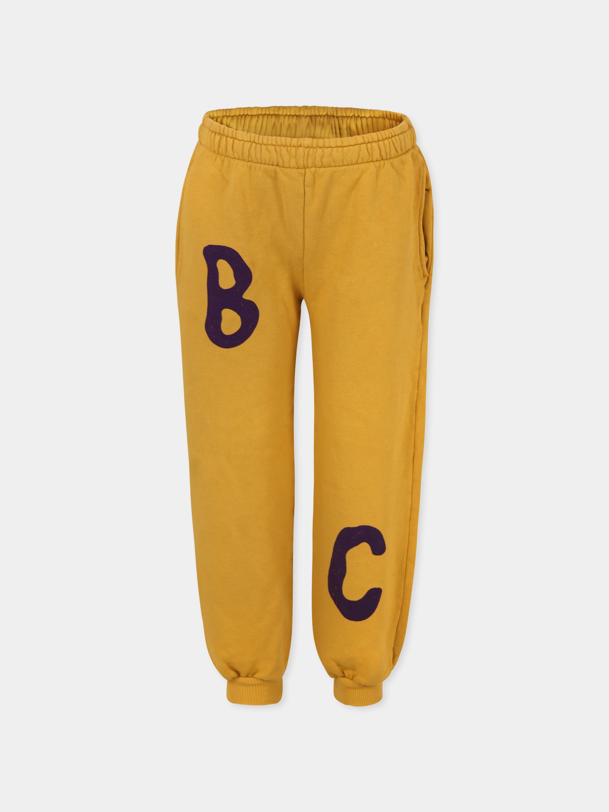 Pantaloni gialli per bambini con logo,Bobo Choses,B224AC076