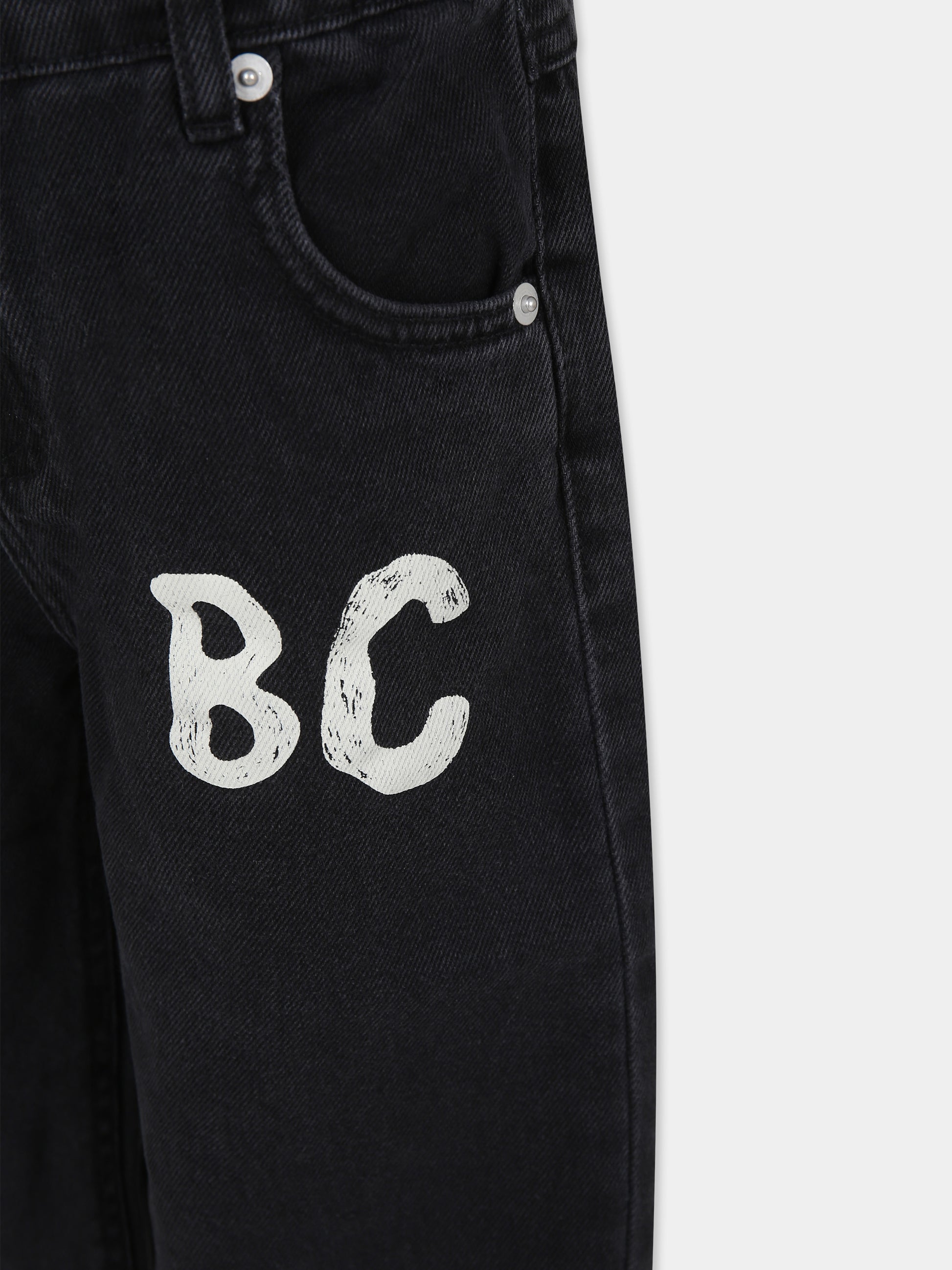 Jeans neri per bambini con logo,Bobo Choses,B224AC107