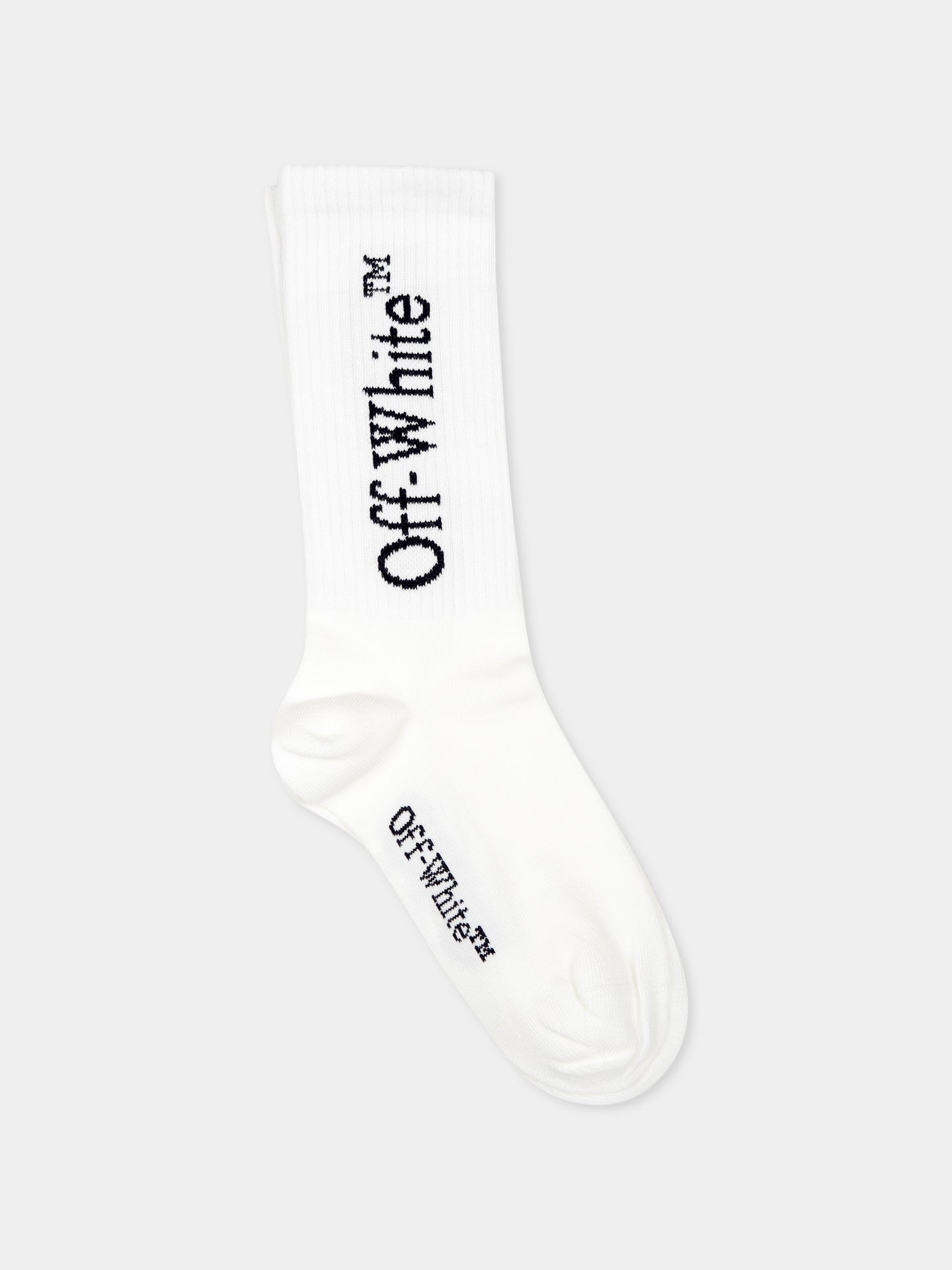 Calze bianche per bambino con logo,Off White,OBRA003F24KNI0010146