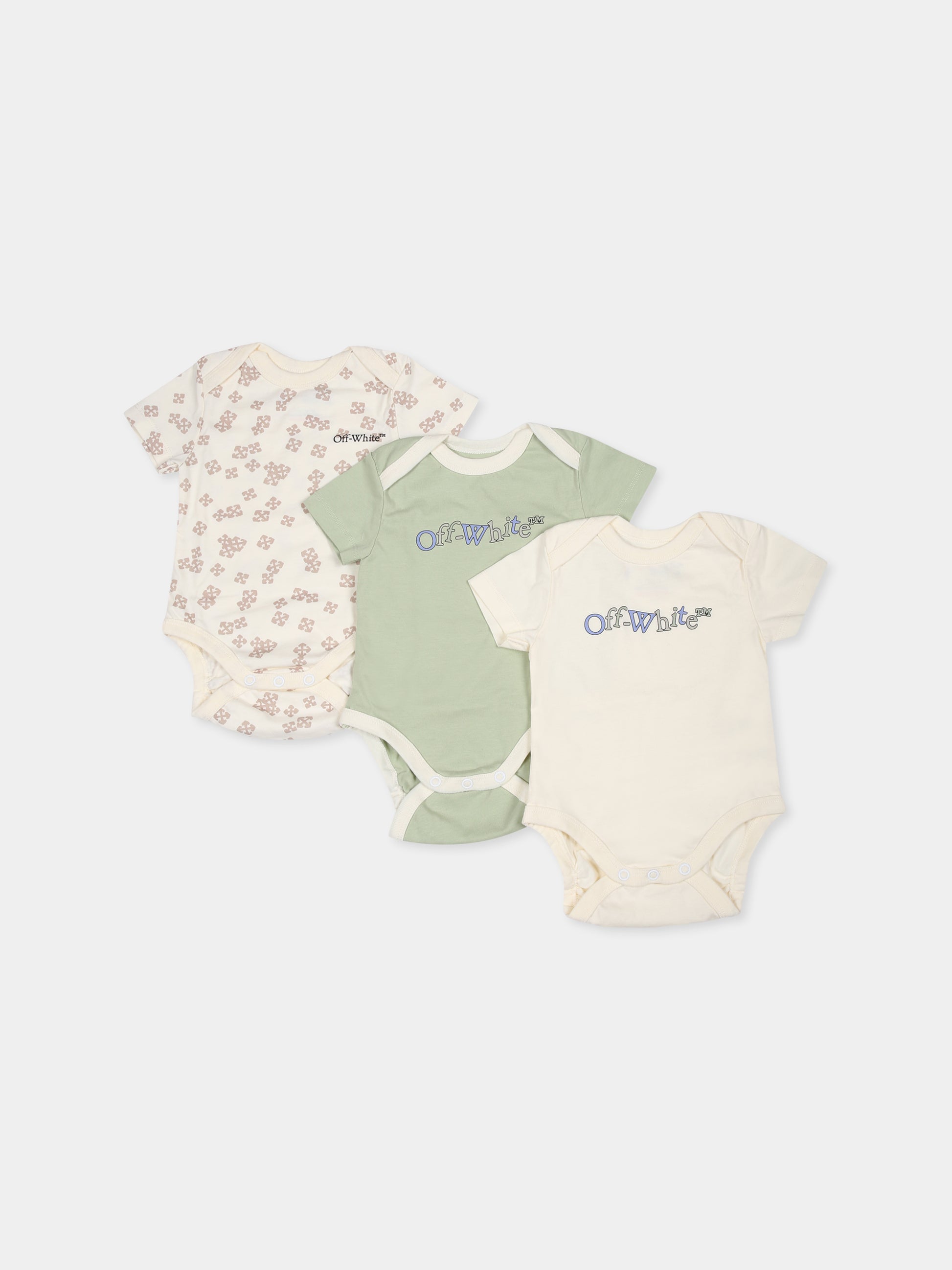 Set body multicolor per neonato con logo,Off White,OB2X005F24JER0018484