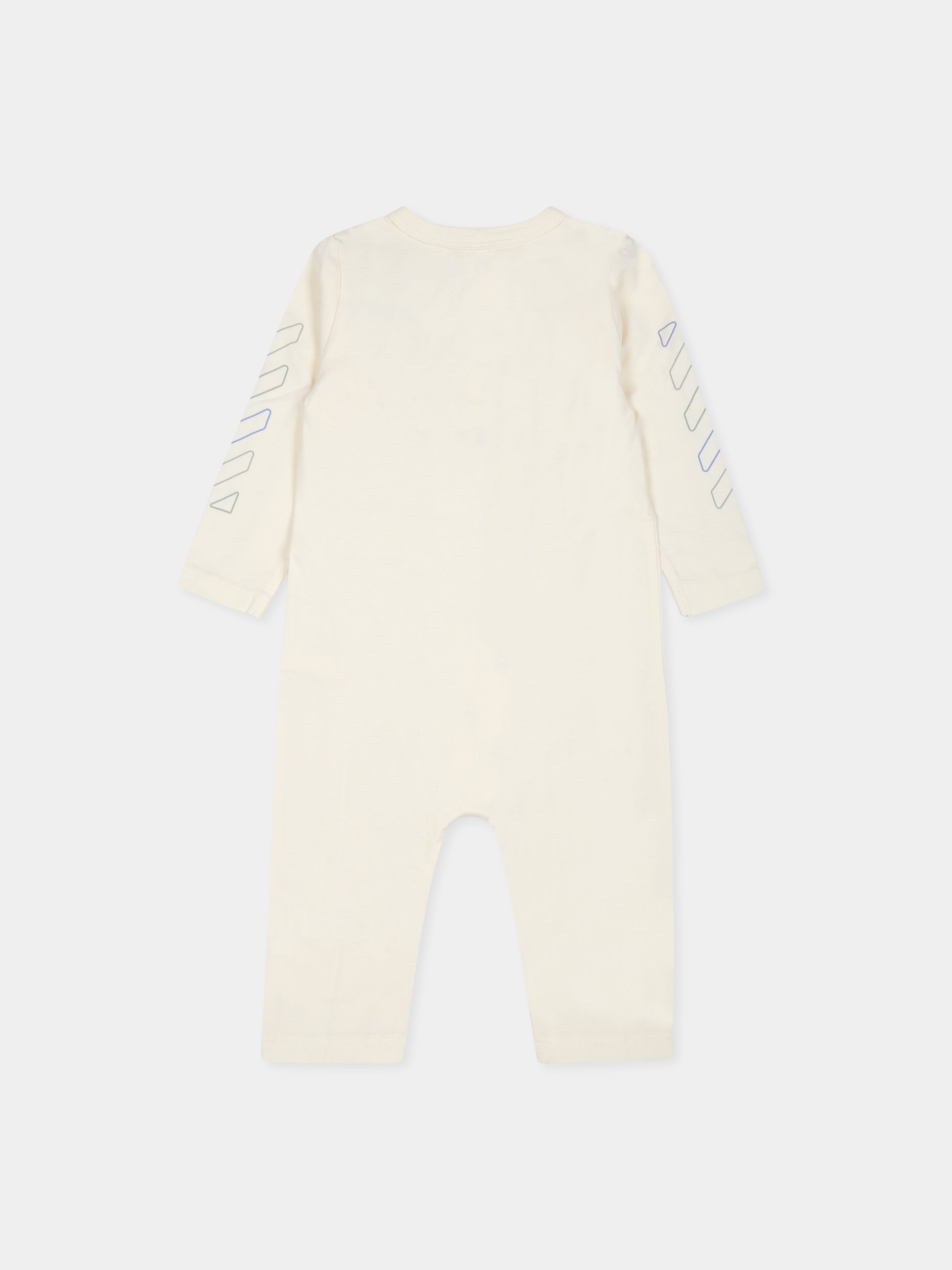 Tutina avorio per neonato con logo e iconiche frecce,Off White,OBXG002F24JER0010317
