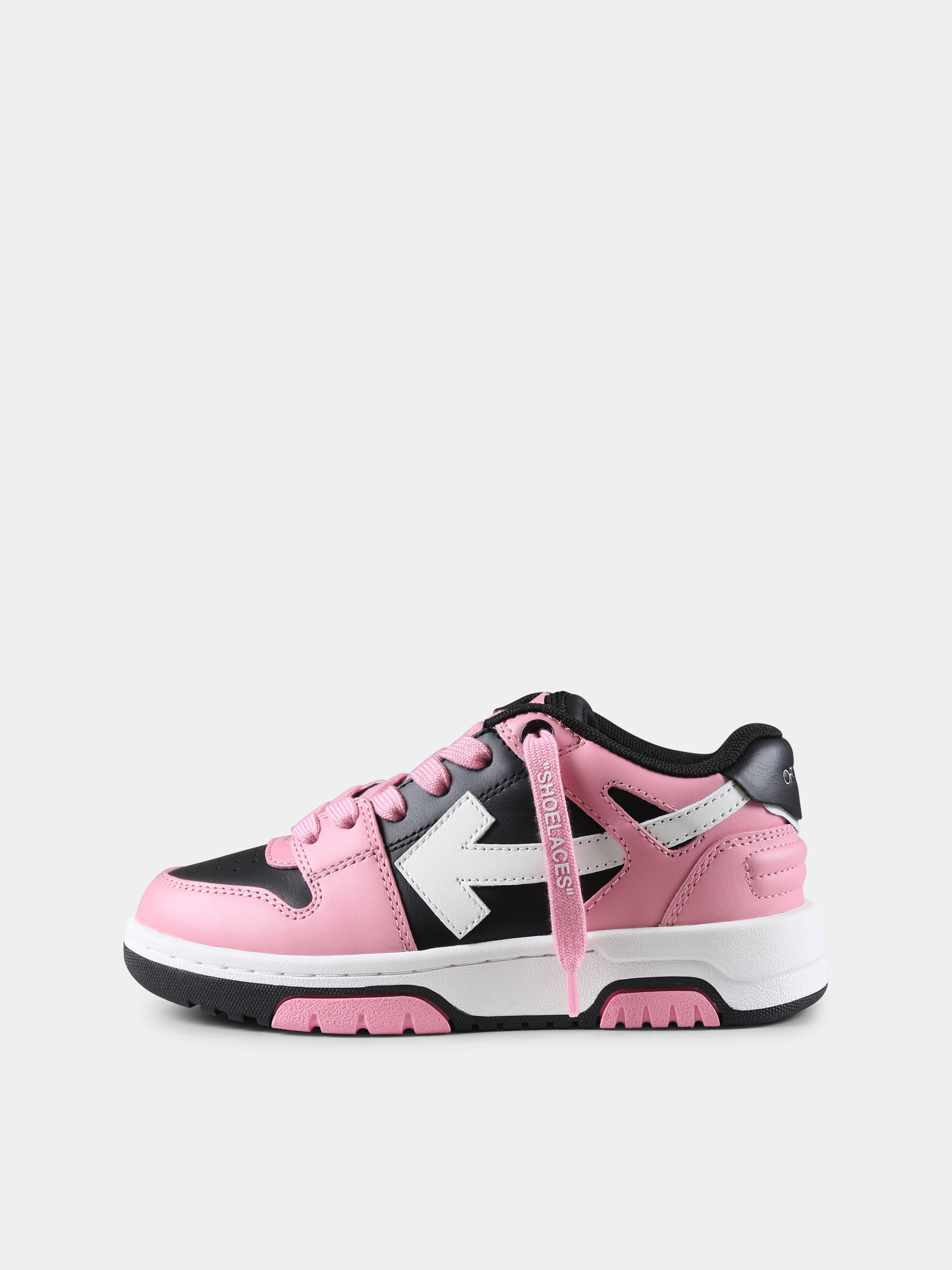 Sneakers Out of Office rosa per bambina con freccia,Off White,OGIA007F24LEA0011030