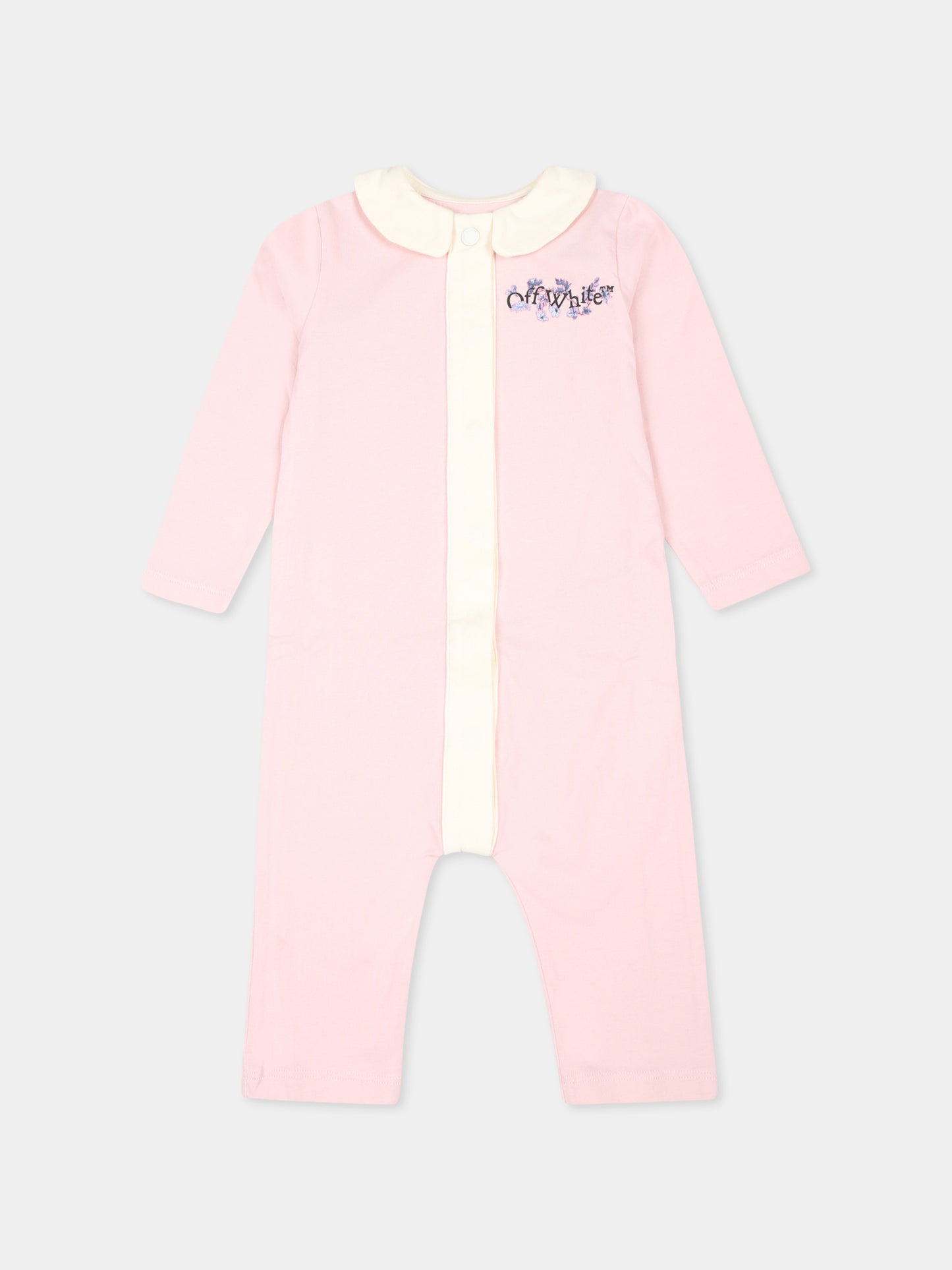 Tutina rosa per neonata con logo,Off White,OGXG002F24JER0013C10